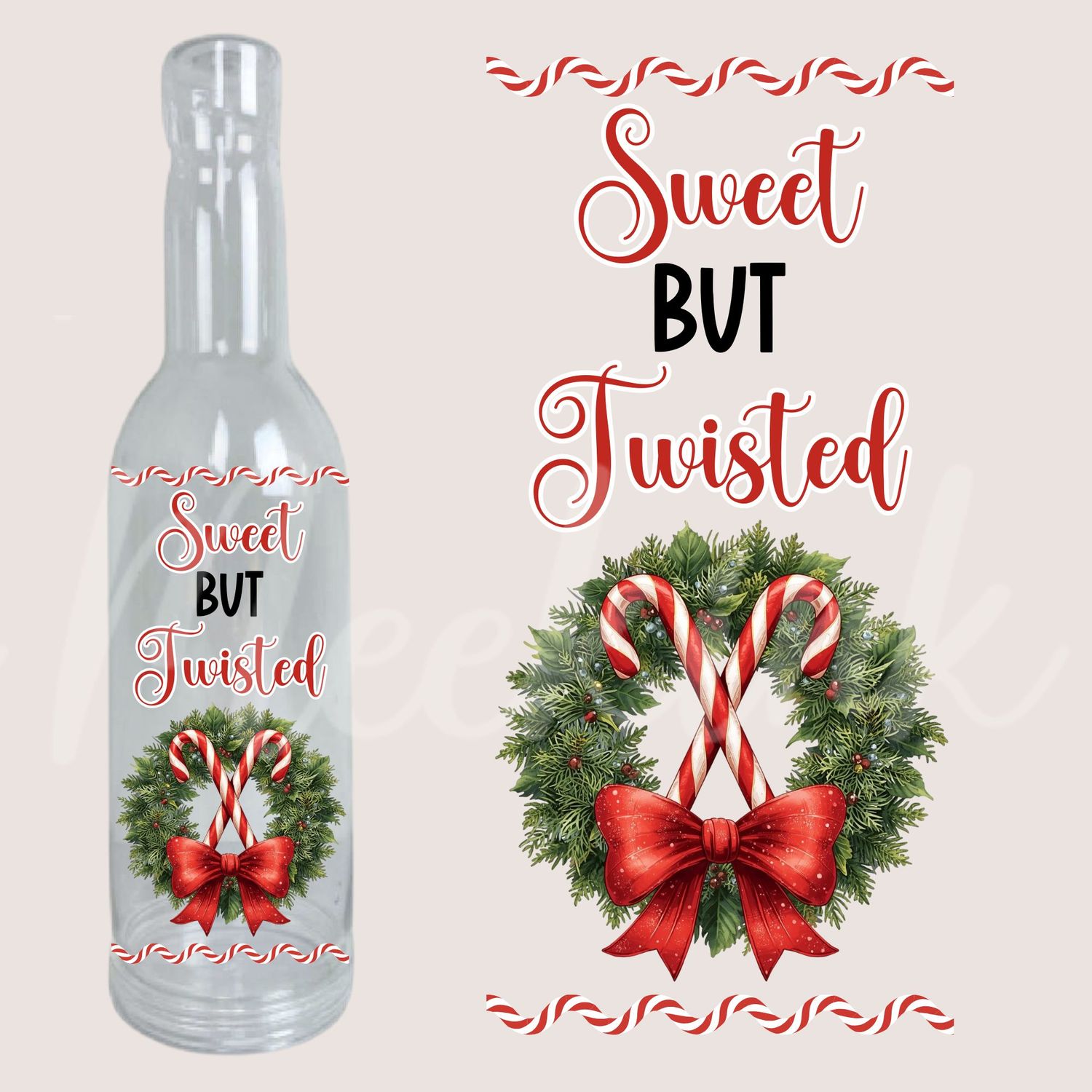 Sweet But Twisted Sweet Bottle UVDTF Decal