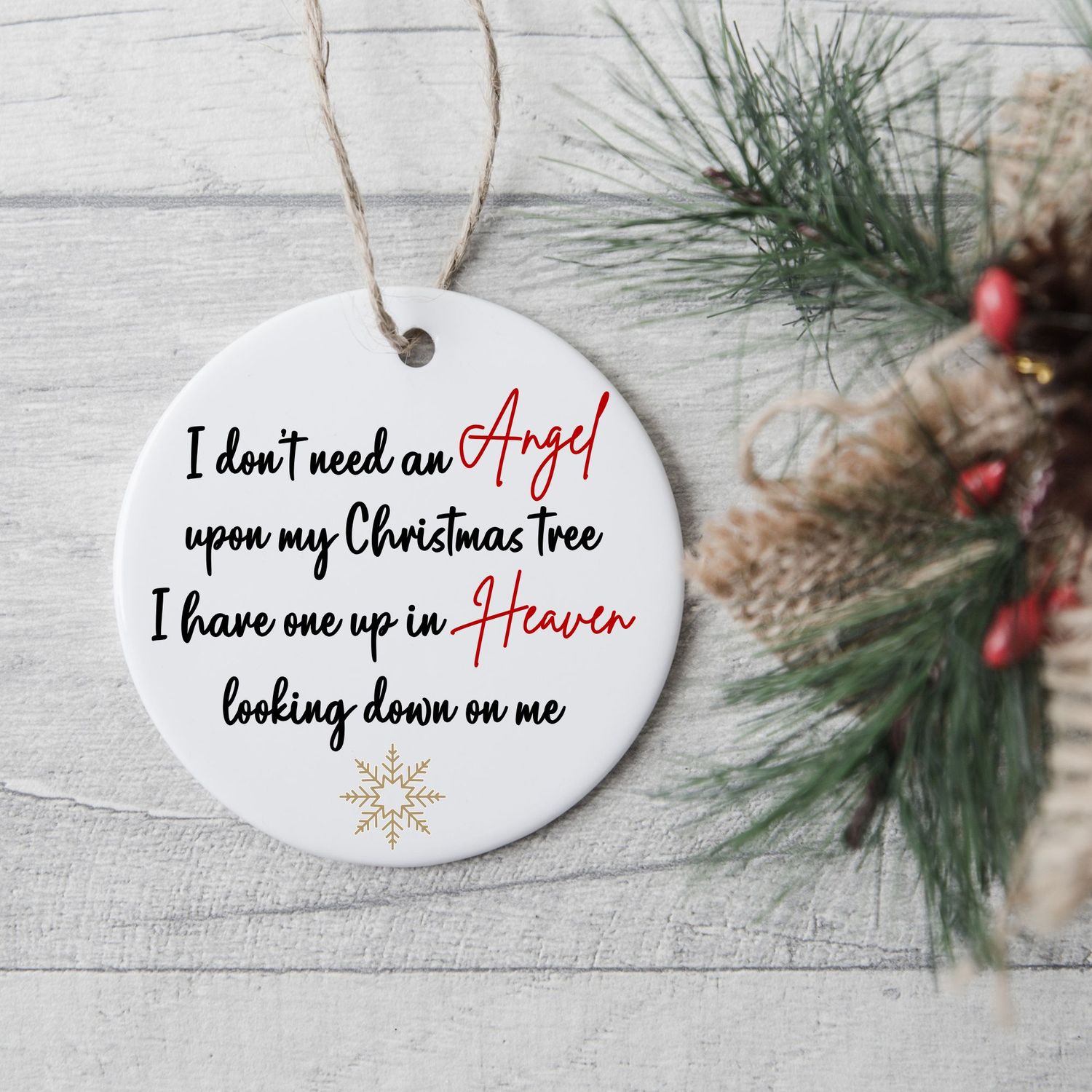 Angel Christmas Tree Memorial UVDTF or DTF Decal