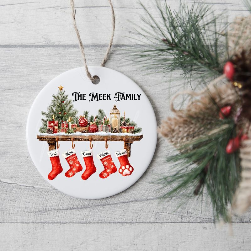 Family Christmas Stocking Personalised UVDTF or DTF Decal