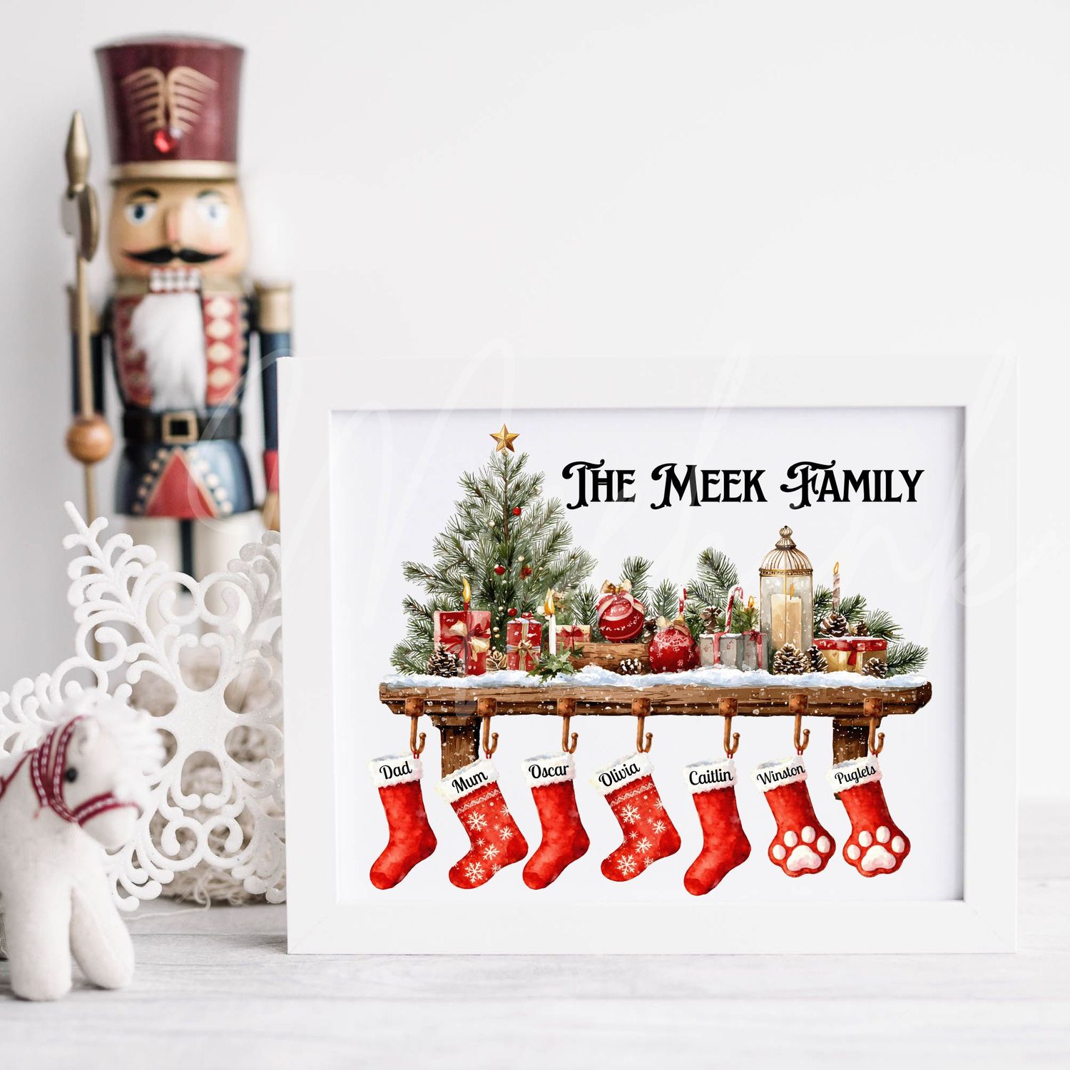 Family Christmas Stocking Print