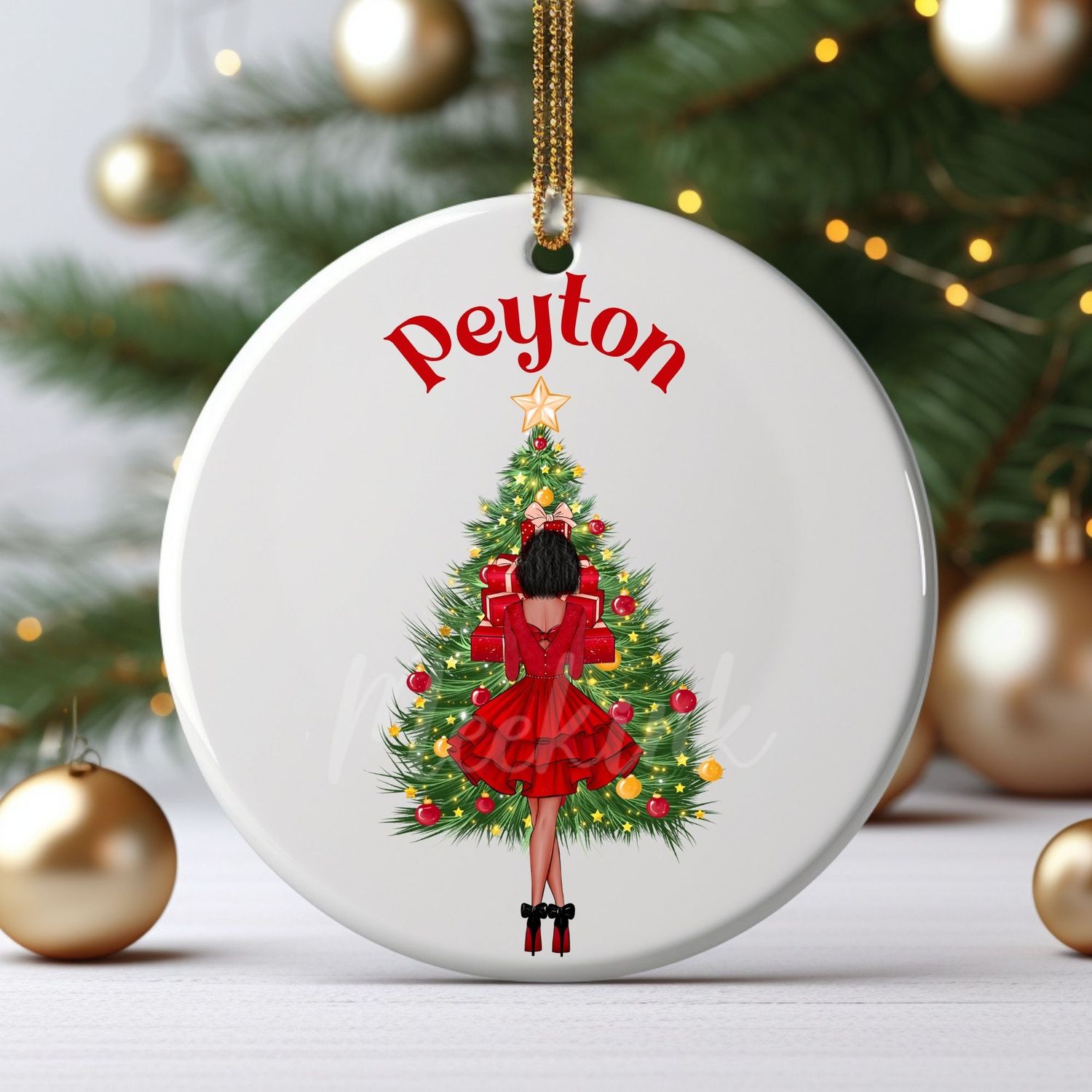 Christmas Present Glam Girl UVDTF or DTF Decal