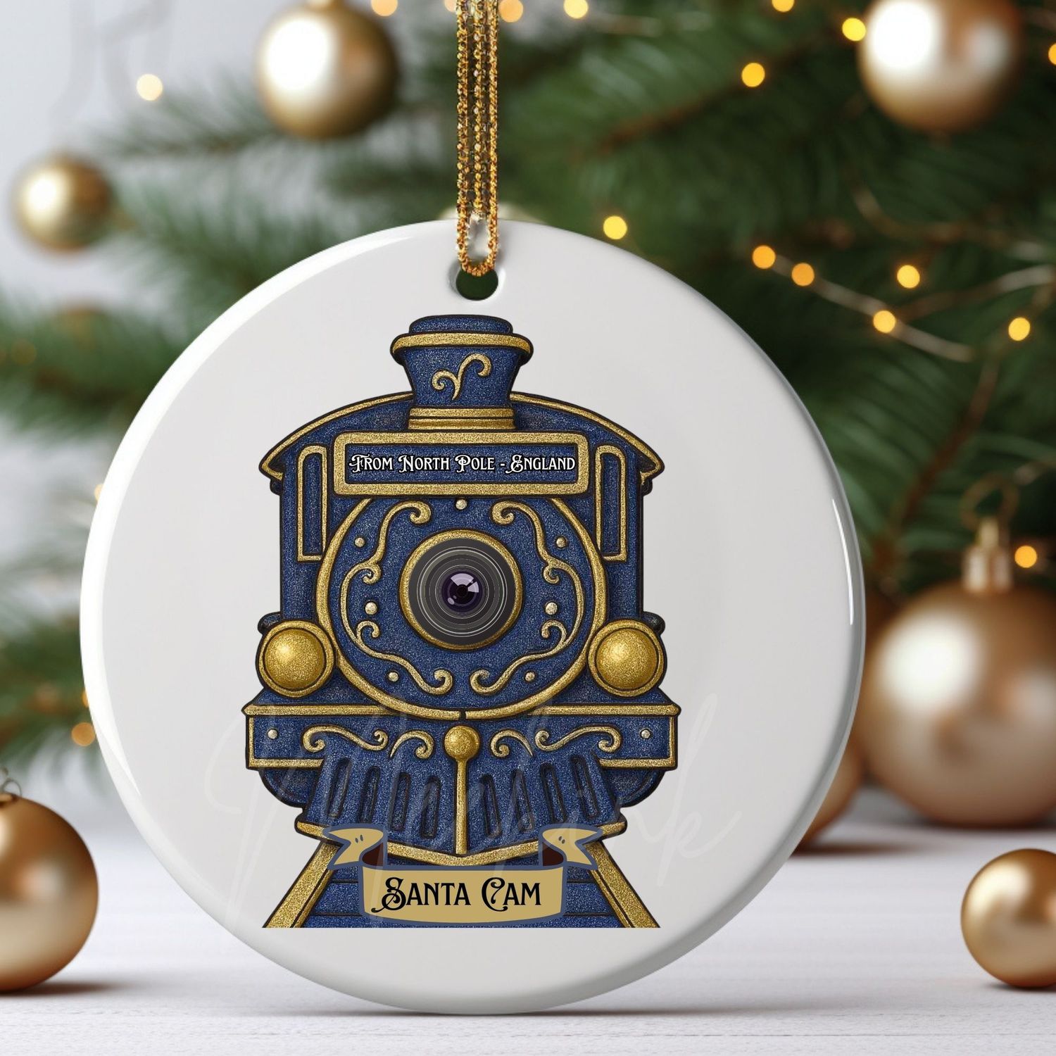 Navy Train Santa Cam UVDTF or DTF Decal
