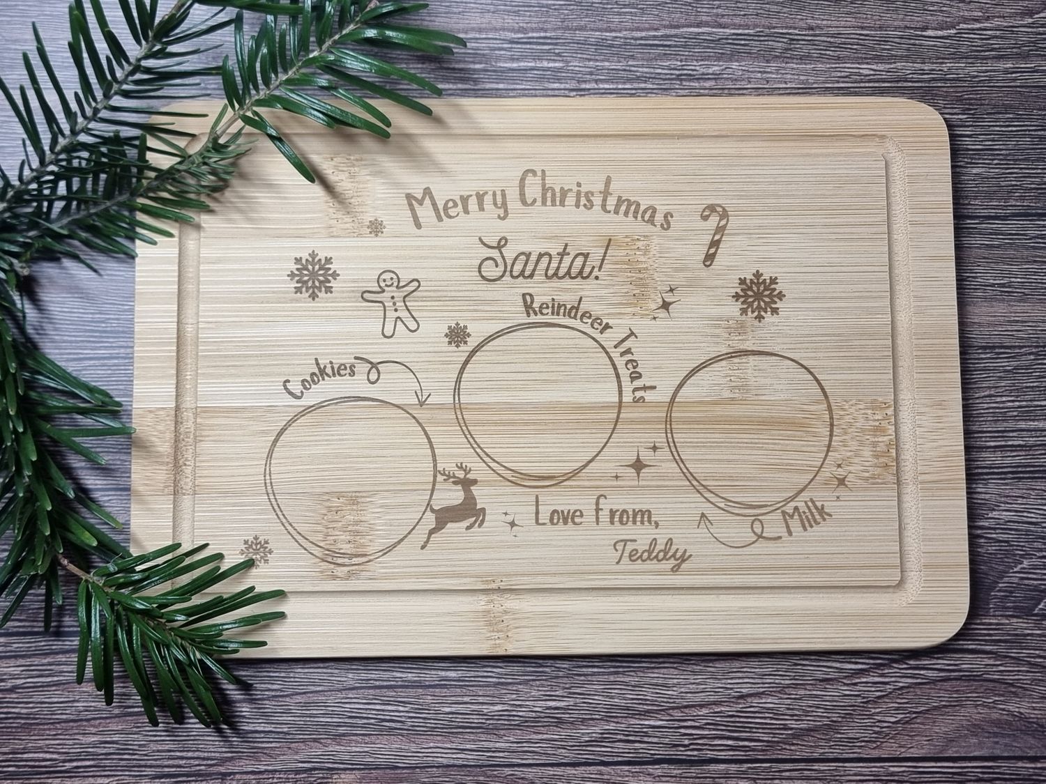 Santa Treat Board Laser Engraved Mini Board