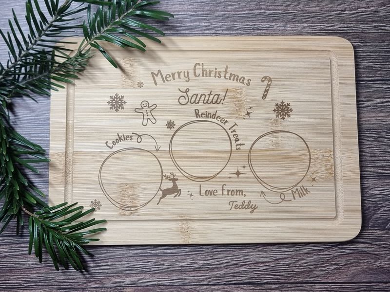Santa Treat Board Laser Engraved Mini Board