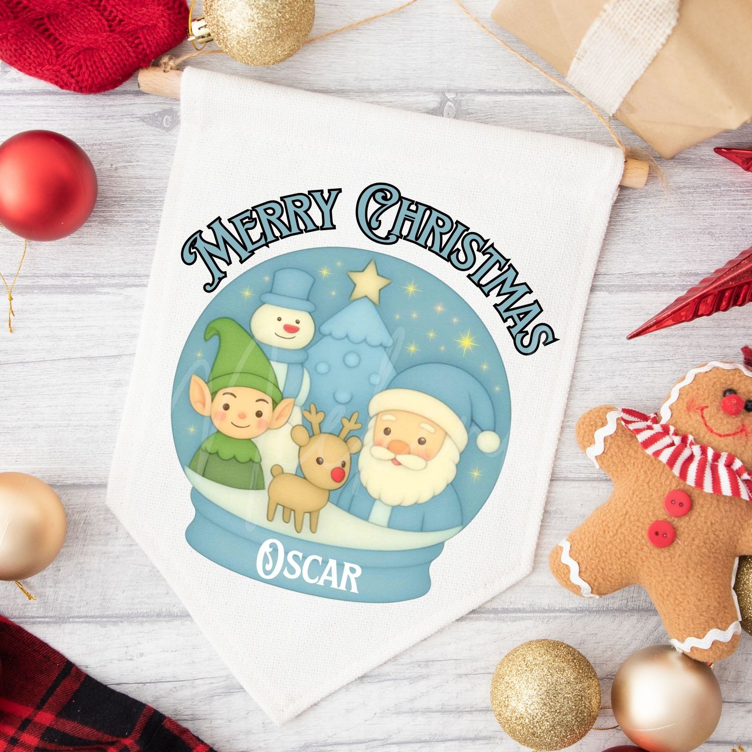 Blue Snow Globe Personalised UVDTF or DTF Decal