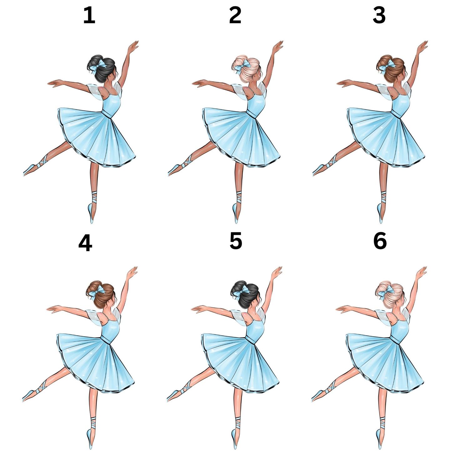 Blue Ballerina Christmas Tree DTF Decal