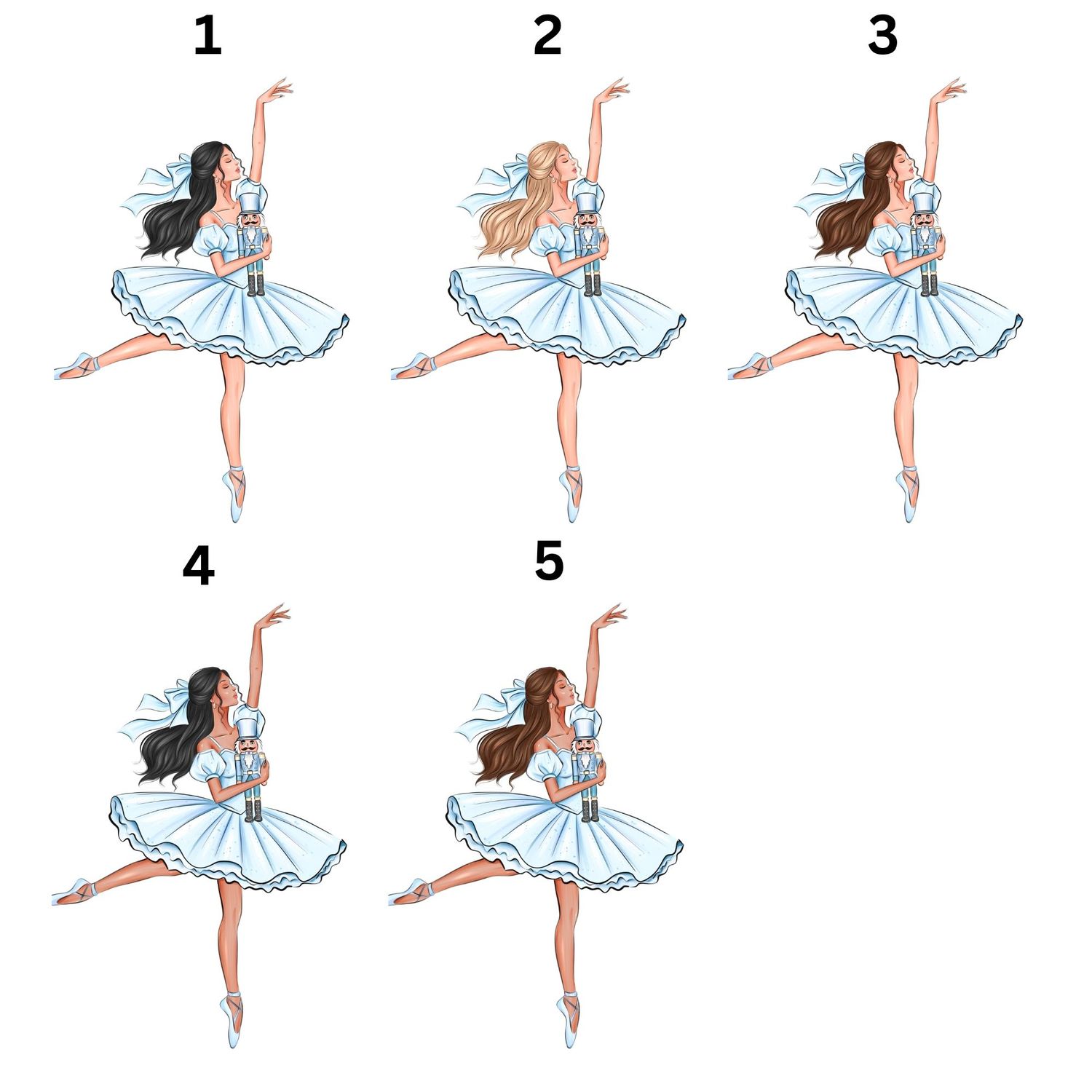 Personalised Blue Nutcracker Ballerina Christmas Eve Box UVDTF or DTF Decal