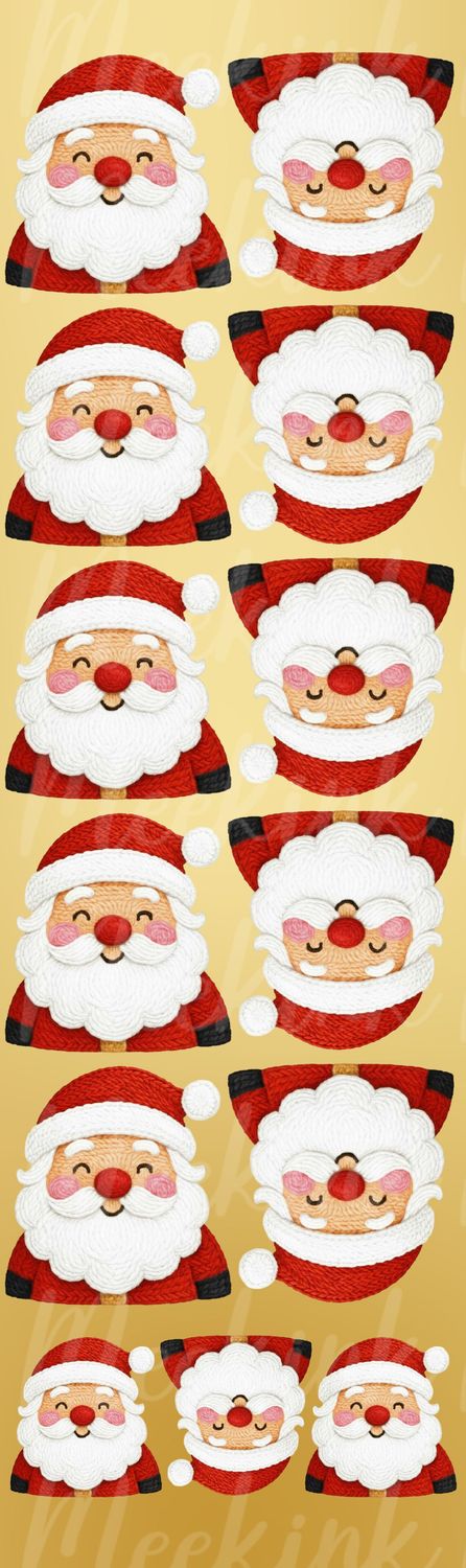 13x Santa Faux Embroidery Effect Meter Sheet DTF