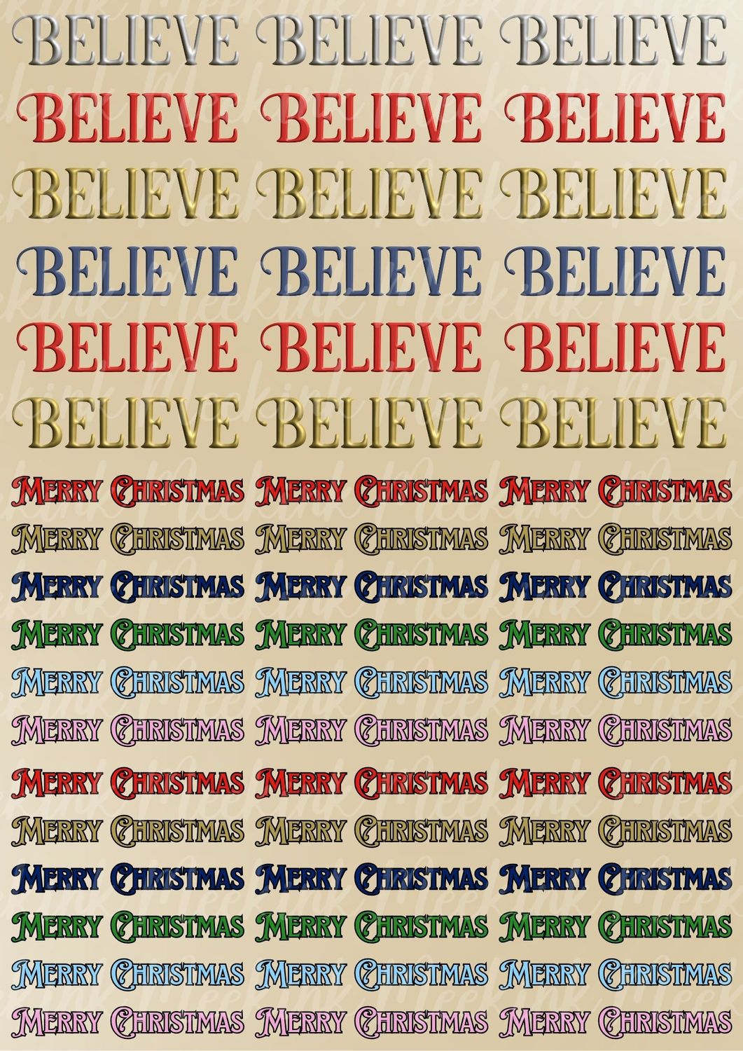 8cm Christmas Decals Sheet 6 Sublimation Print&#39;s