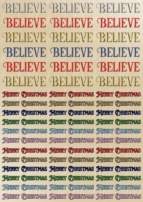 8cm Christmas Decals Sheet 6 Sublimation Print&#39;s