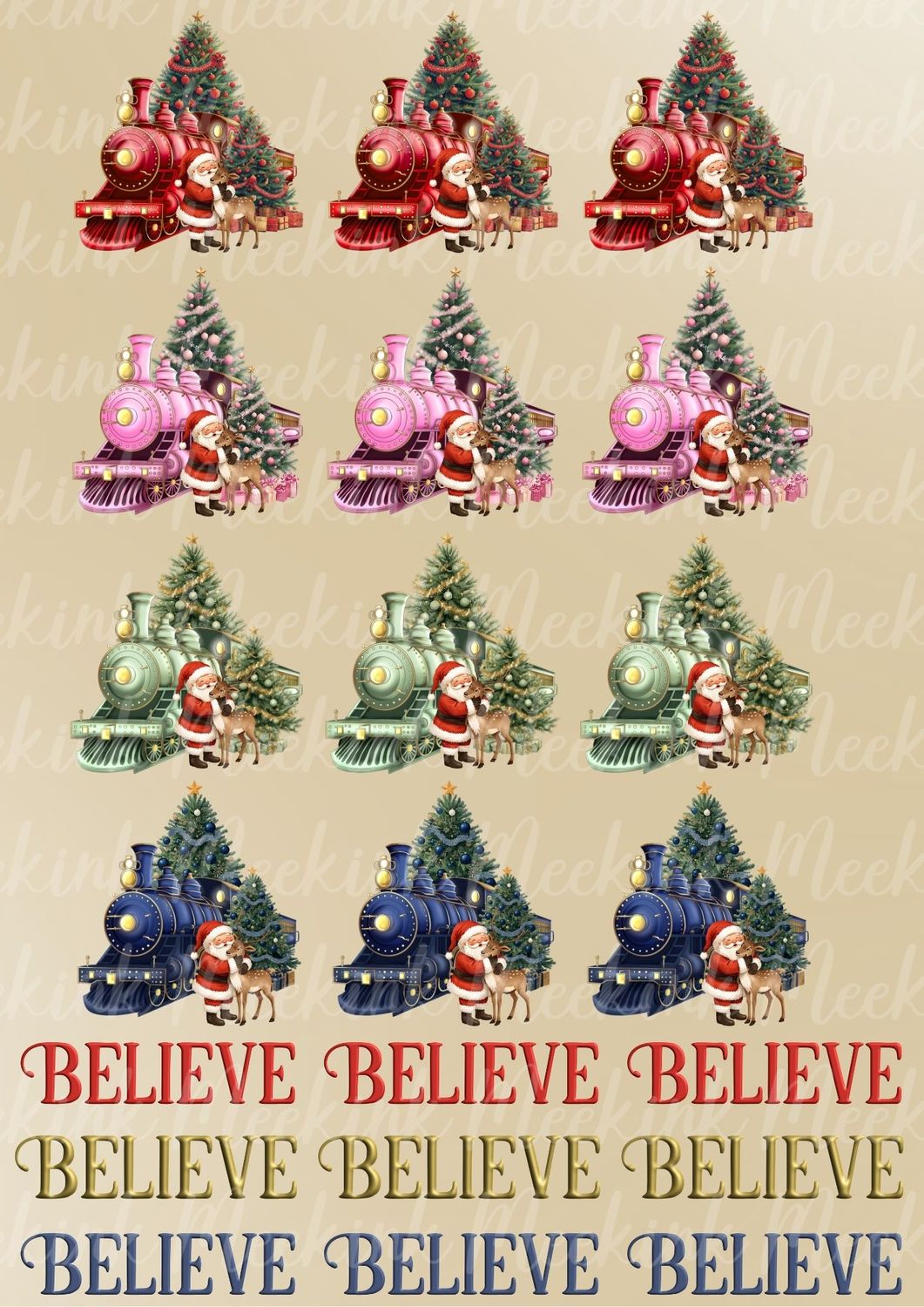 8cm Christmas Decals Sheet 7 Sublimation Print&#39;s