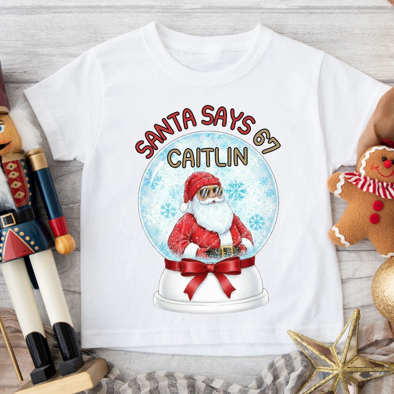 67 Snow globe Red Bow DTF Decal