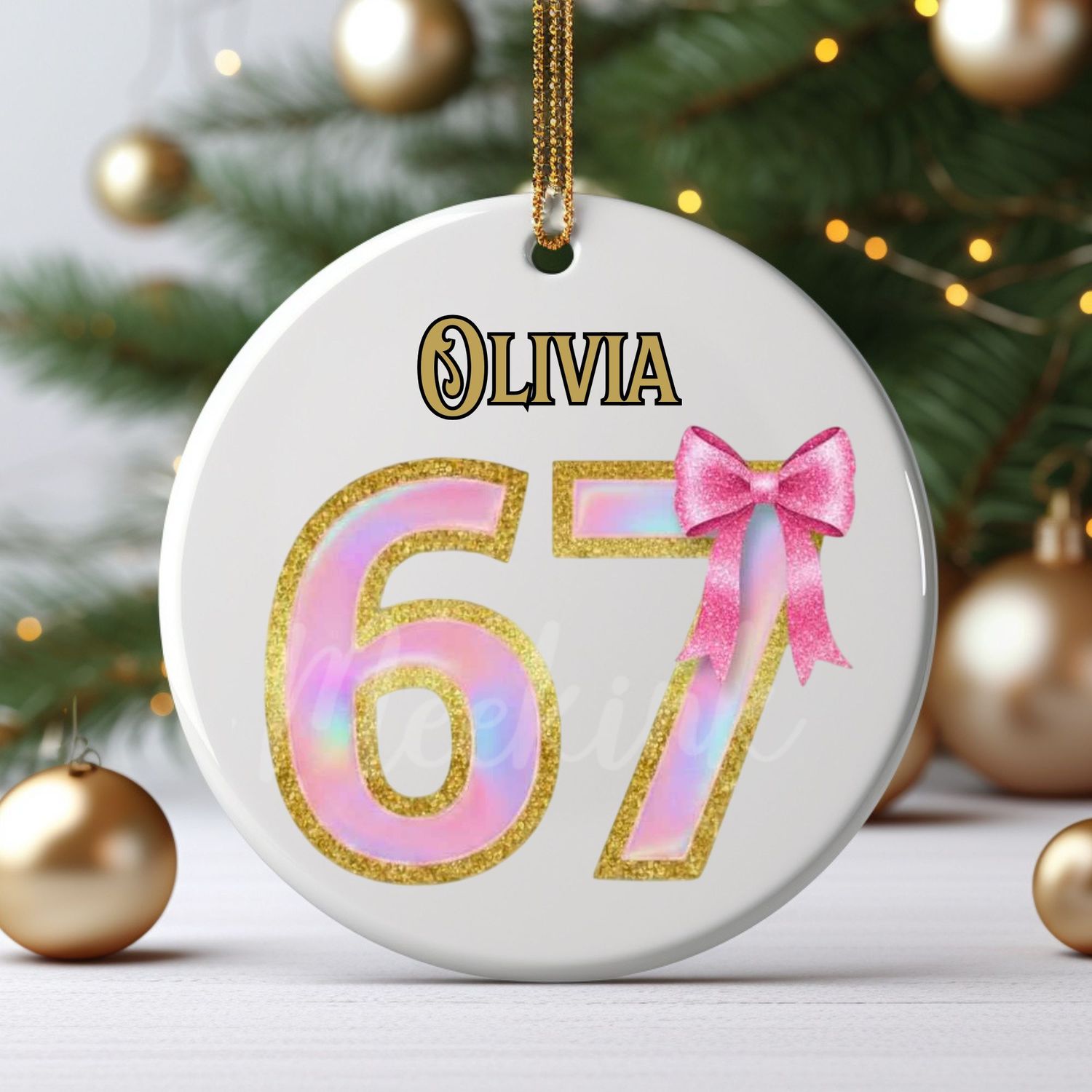 67 Pink Bow UVDTF Decal