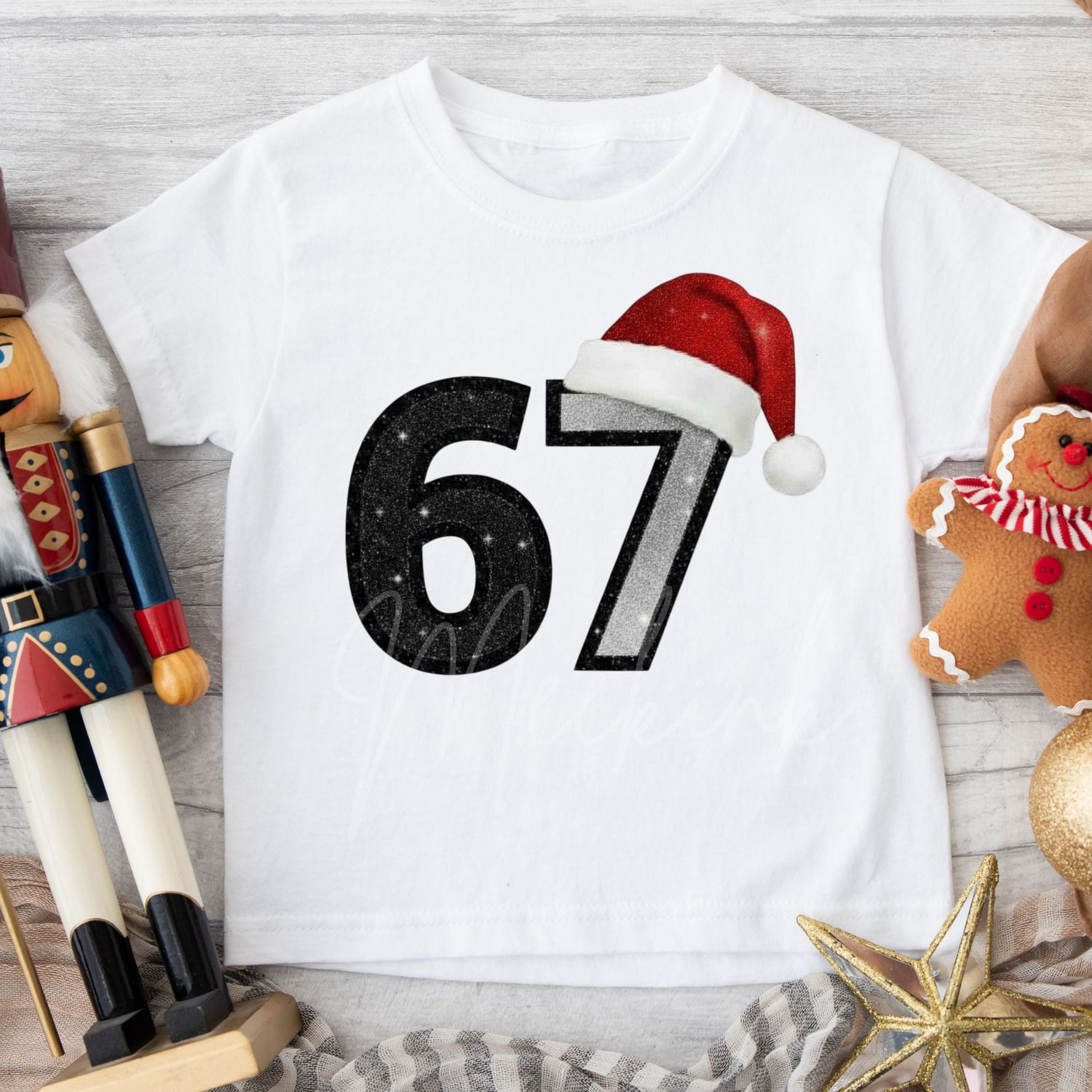 67 Red Santa Hat DTF Decal