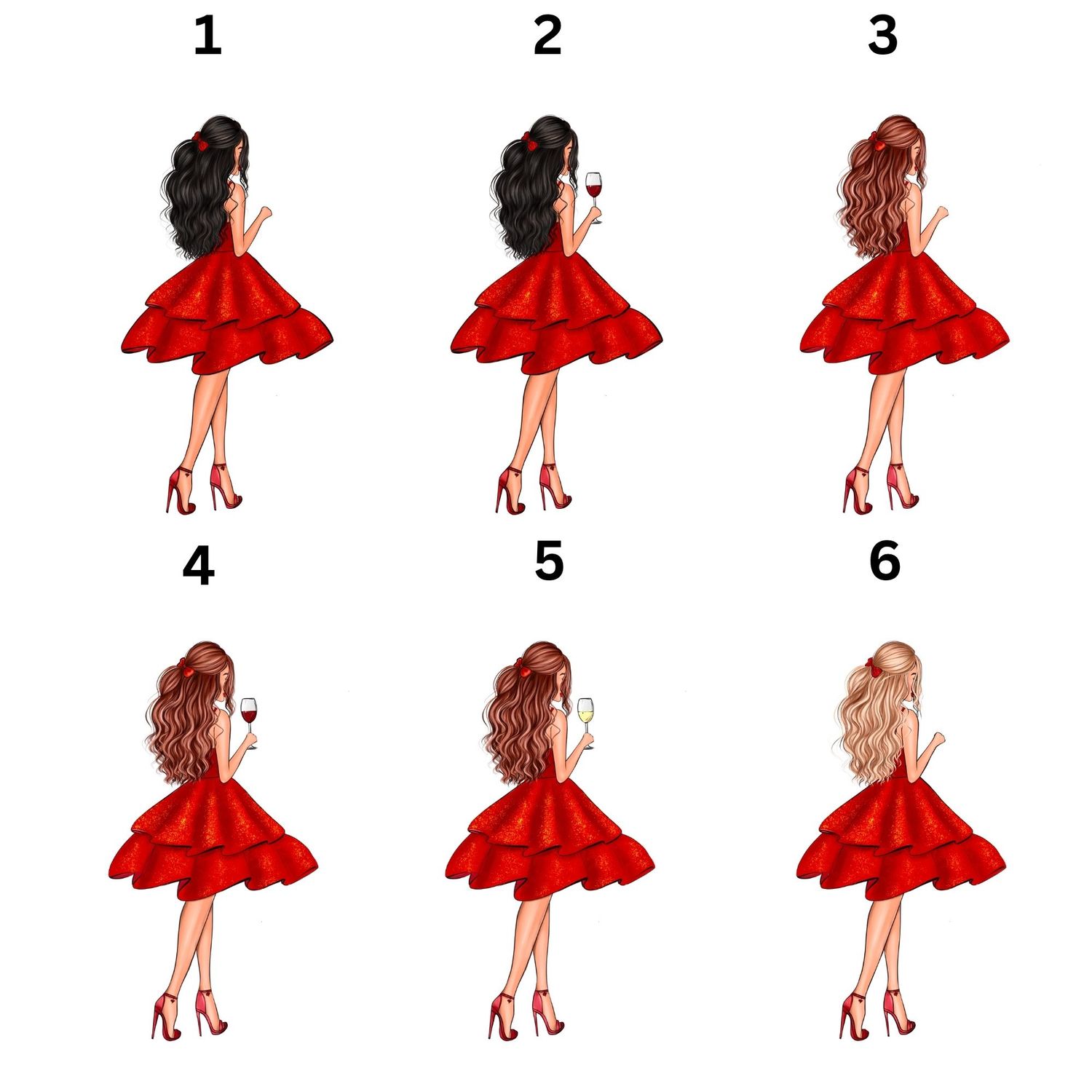 Christmas Girl With or Without Wine Glass Personalised UVDTF or DTF Decal