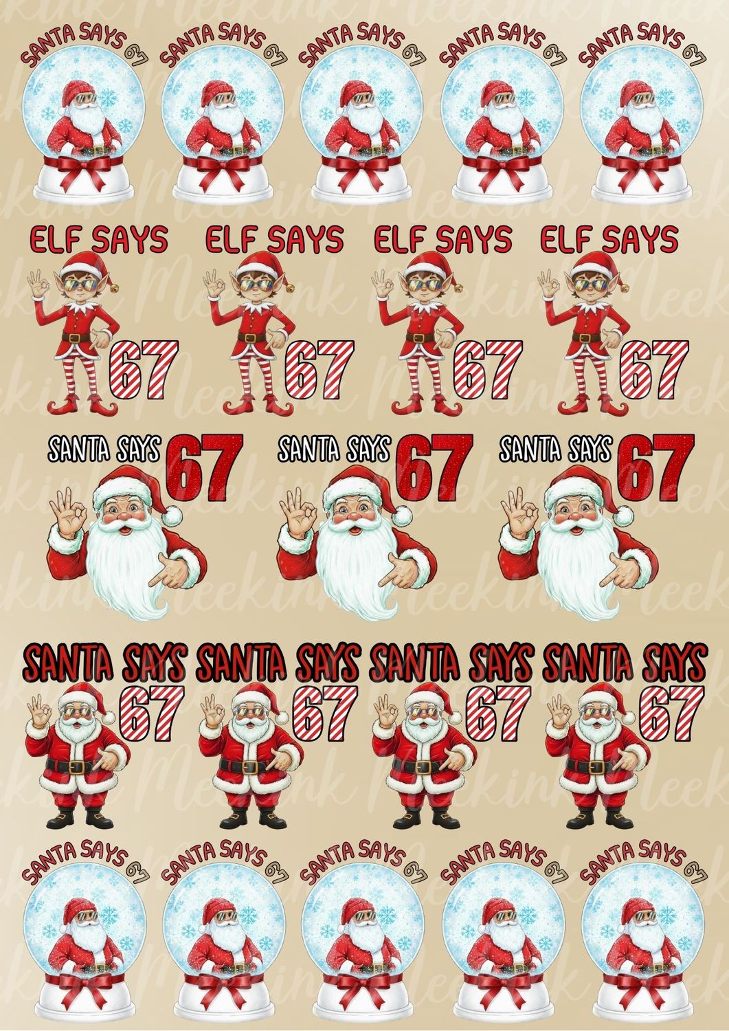 67 Mixed 8cm Sheet A3 UVDTF or DTF Decals