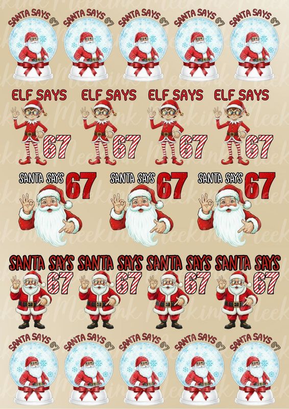 67 Mixed 8cm Sheet A3 UVDTF or DTF Decals