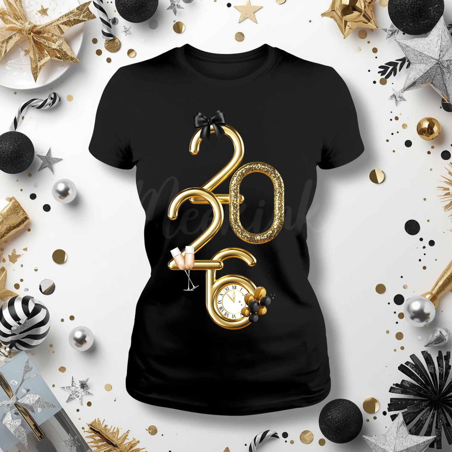 2026 Gold Clock Themed UVDTF or DTF Decal