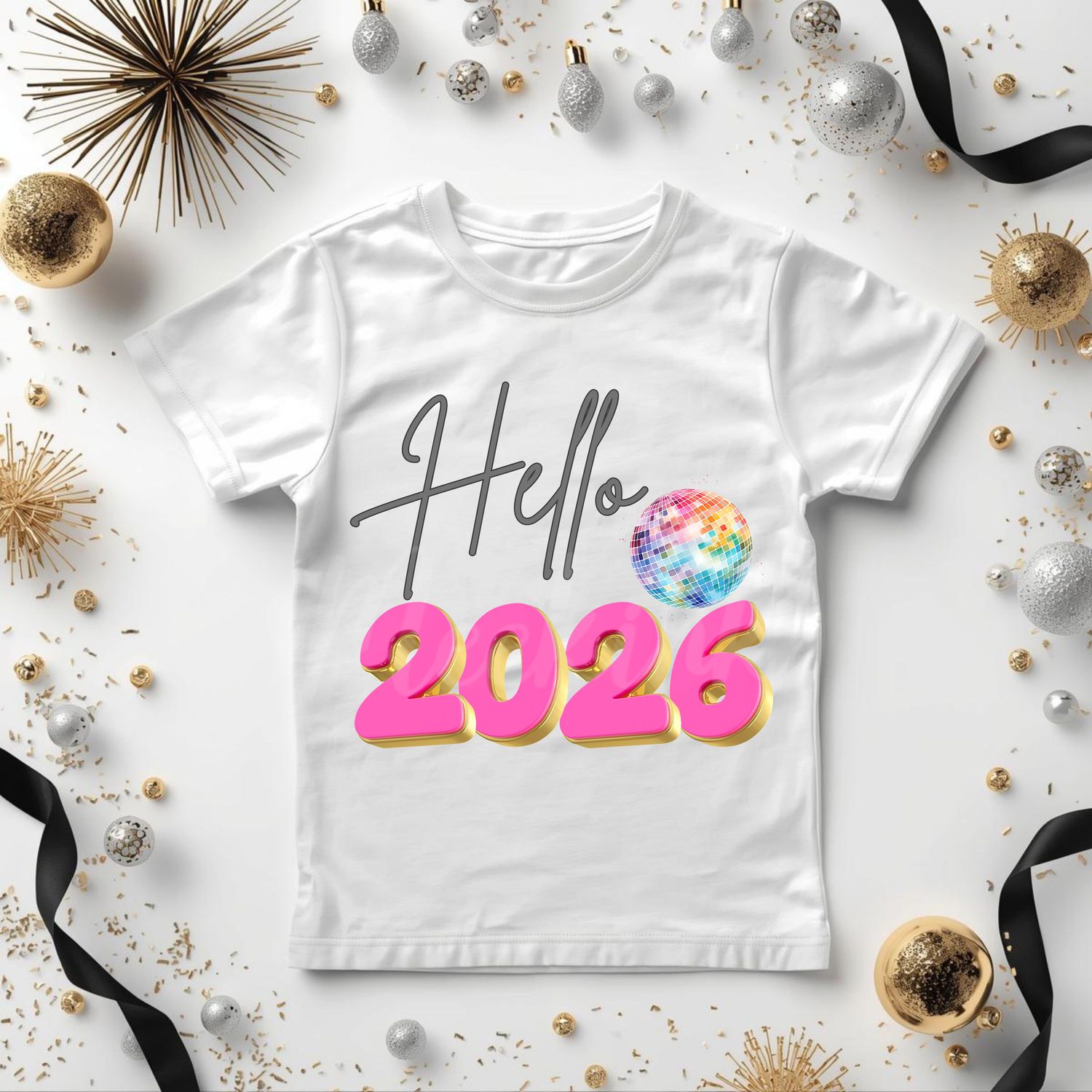 Hello 2026 Pink UVDTF or DTF Decal