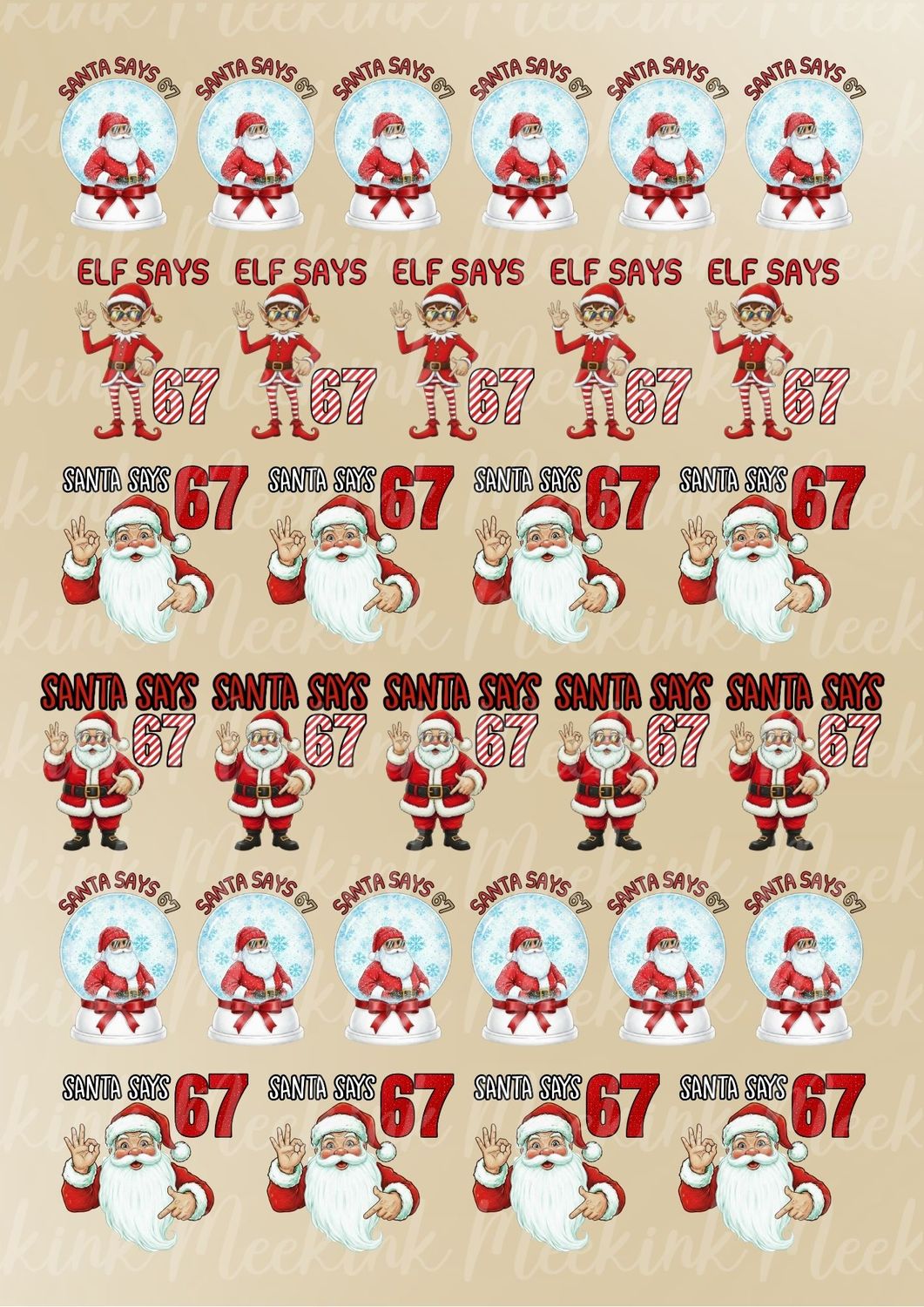 67 Mixed 6cm Sheet A3 UVDTF or DTF Decals