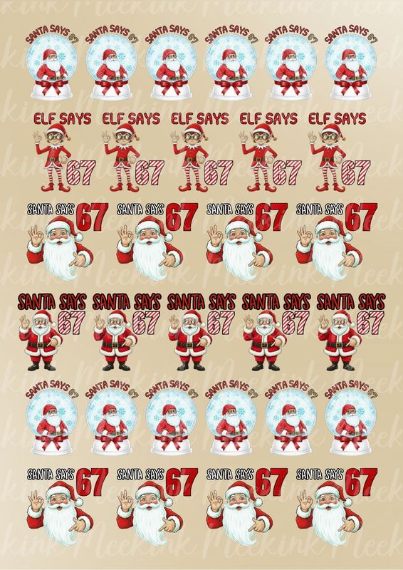 67 Mixed 6cm Sheet A3 UVDTF or DTF Decals