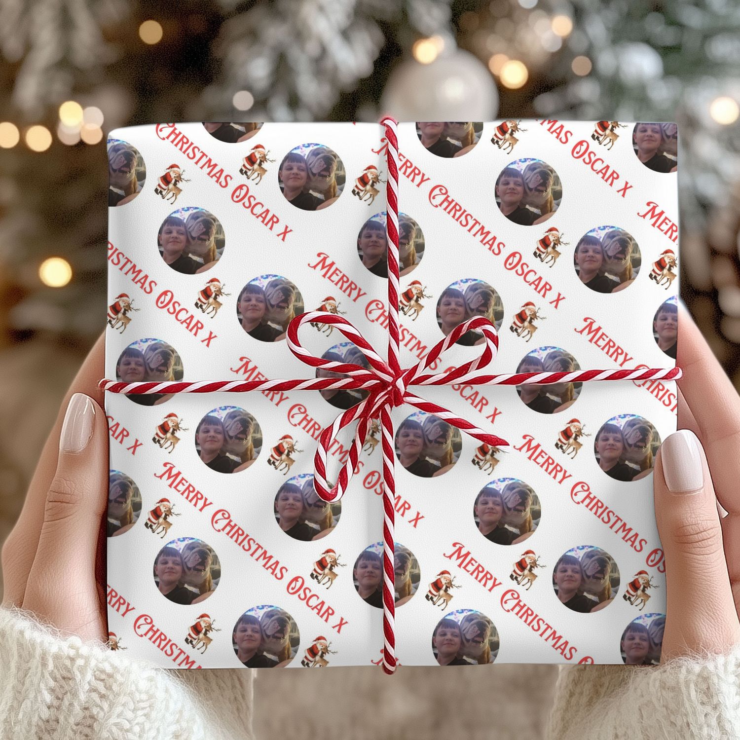 Photo Upload Christmas Gift Wrap Sheet