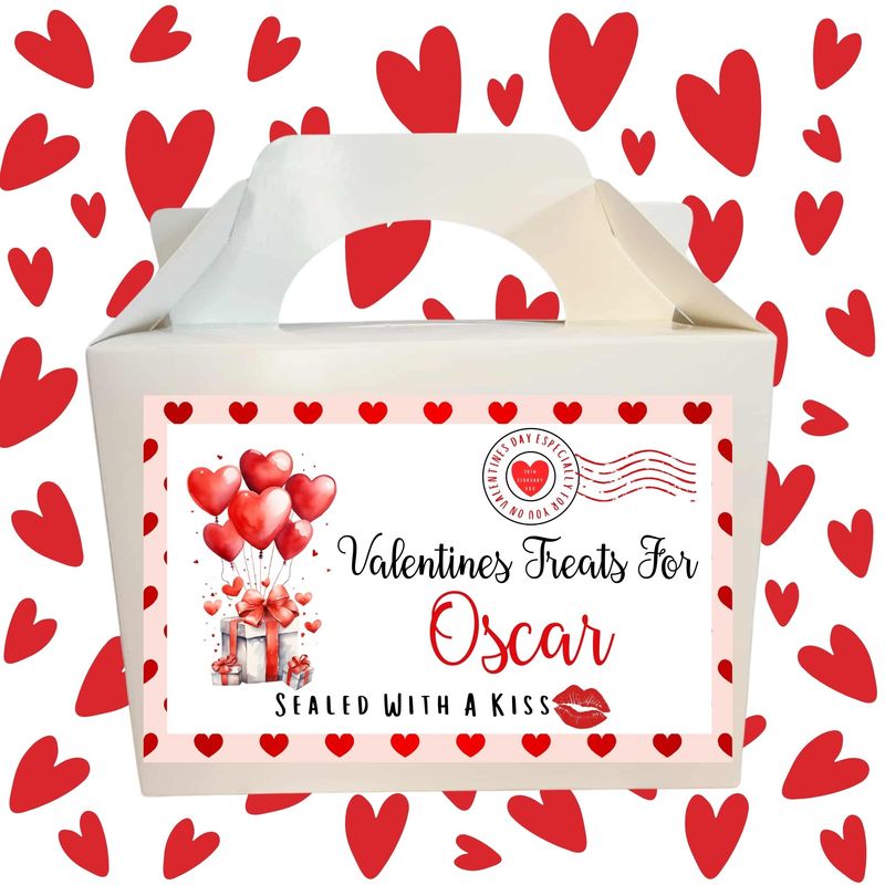 Gift's &amp; Balloons Valentines Party Box Sticker