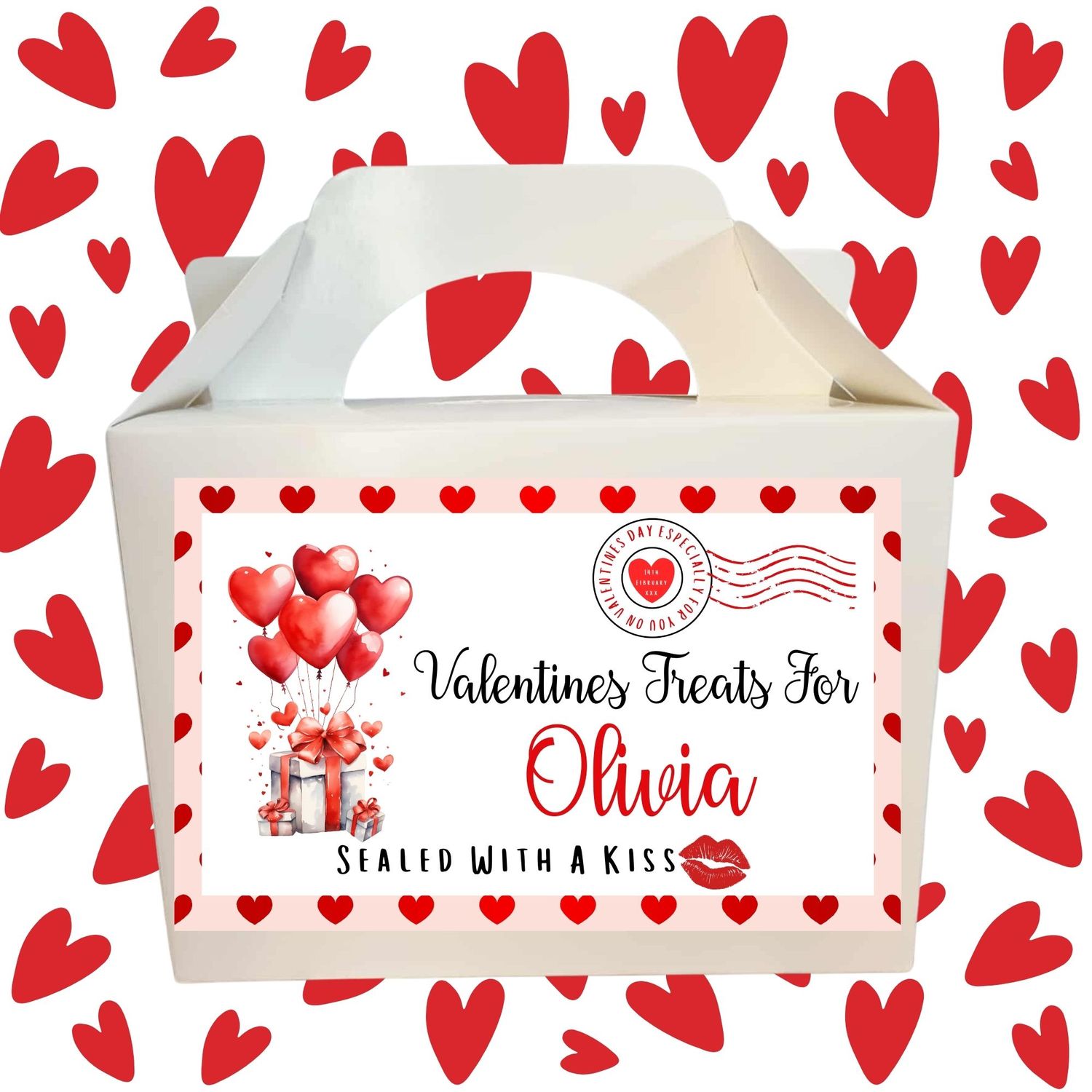 Gift's &amp; Balloons Valentines Party Box Sticker
