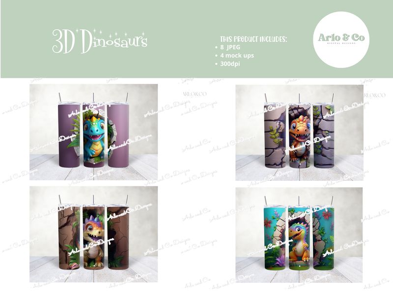 3d-dinosaurs-tumbler-wrap-and-design-set-digital-download