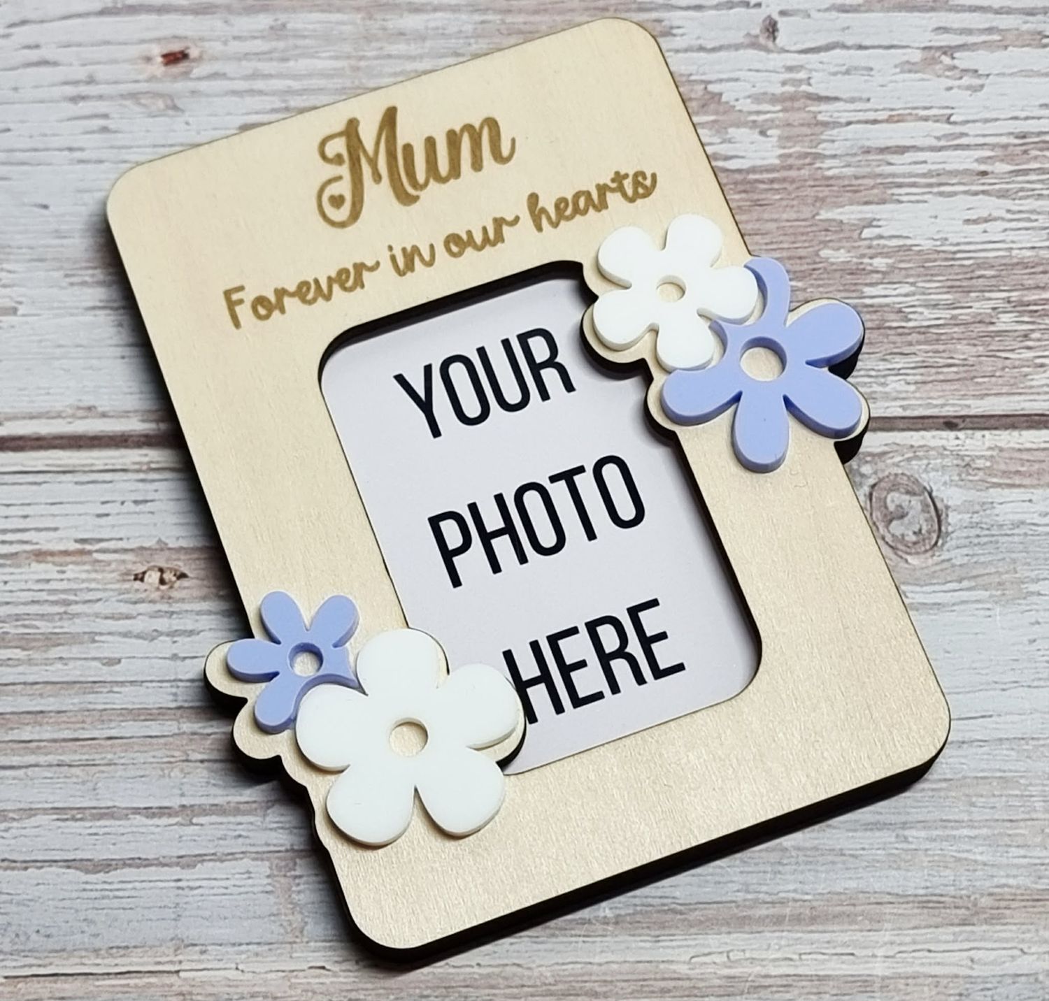 Forever In Our Hearts Photo Frame Magnet - Acrylic &amp; Plywood