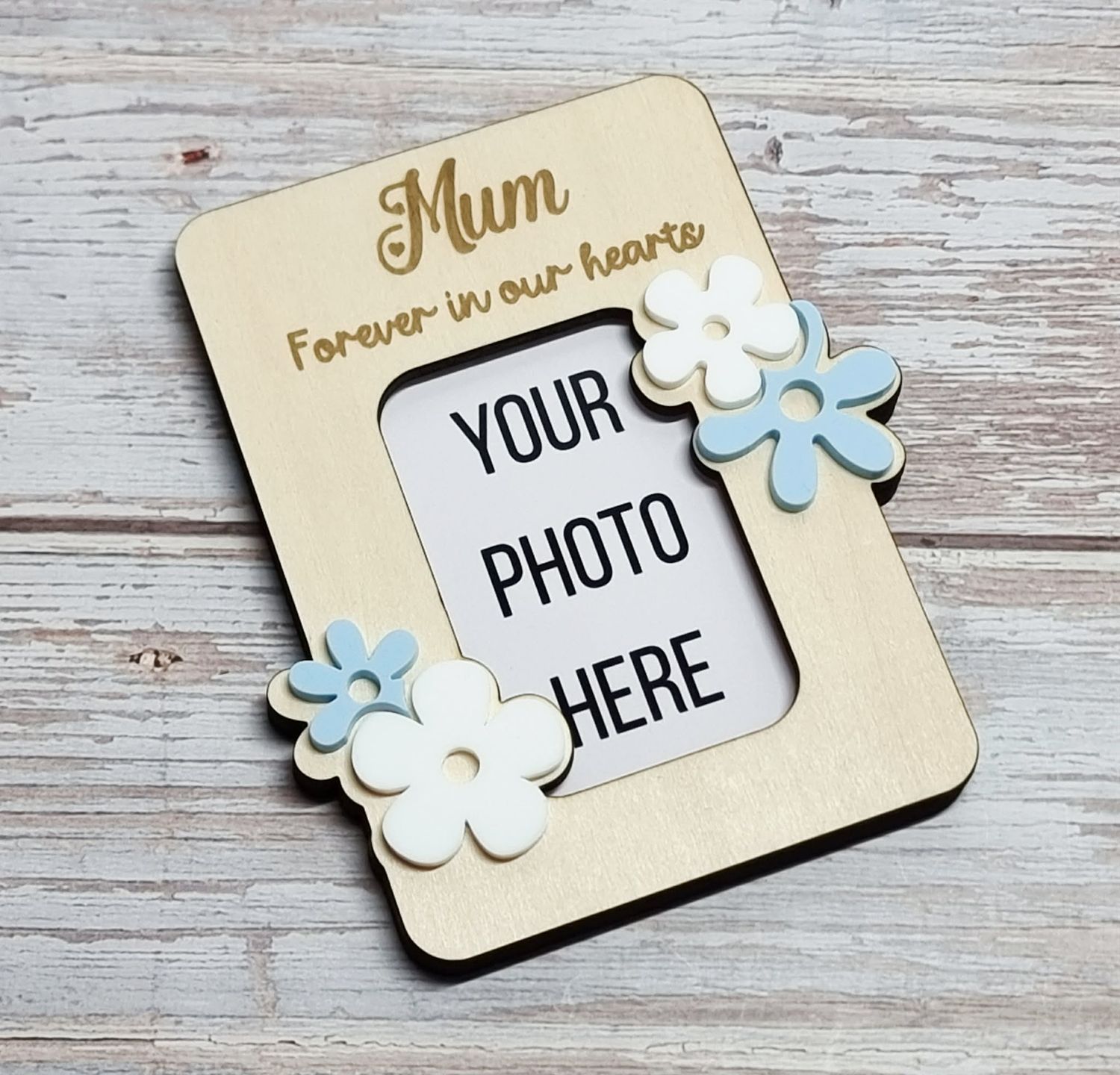 Forever In Our Hearts Photo Frame Magnet - Acrylic &amp; Plywood