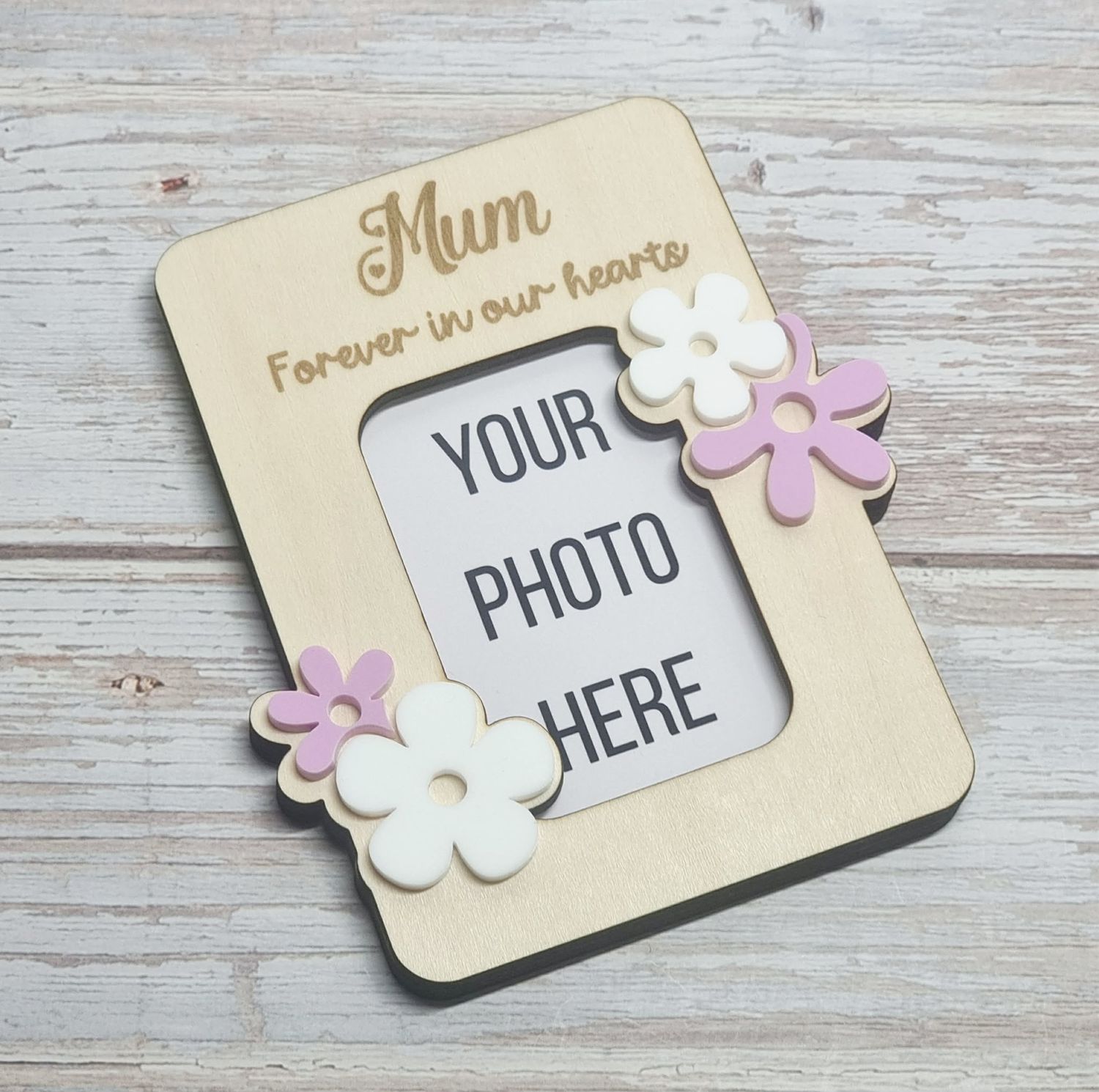 Forever In Our Hearts Photo Frame Magnet - Acrylic &amp; Plywood