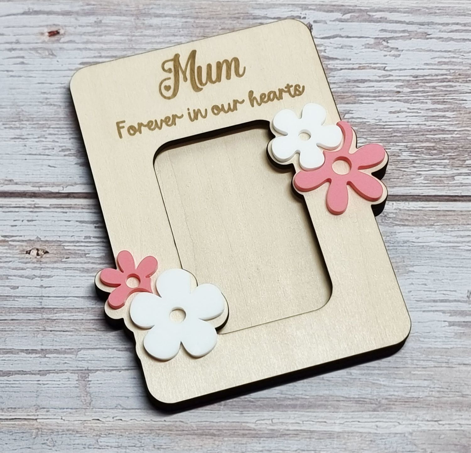 Forever In Our Hearts Photo Frame Magnet - Acrylic &amp; Plywood