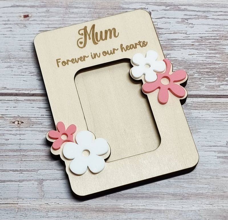 Forever In Our Hearts Photo Frame Magnet - Acrylic &amp; Plywood