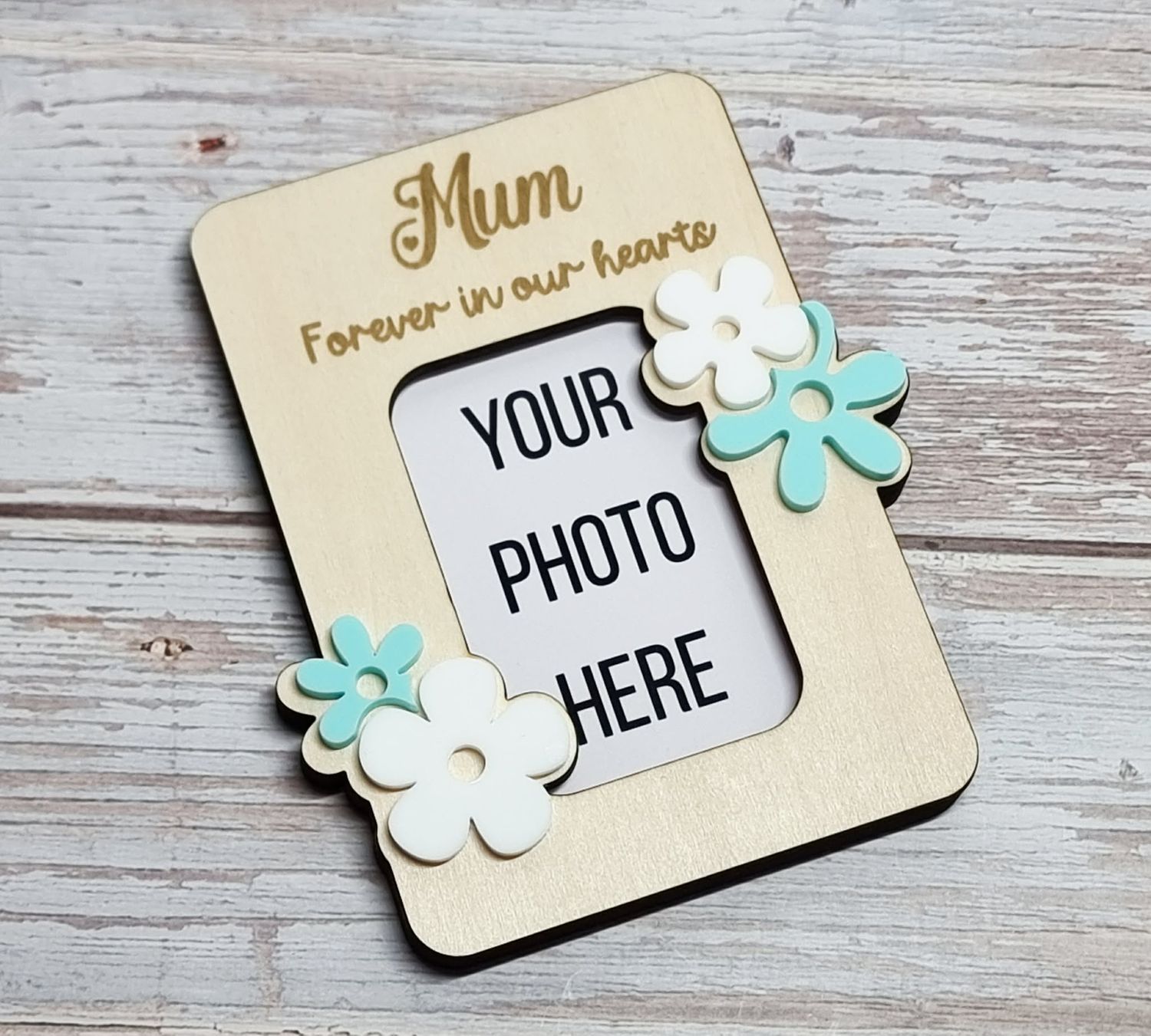 Forever In Our Hearts Photo Frame Magnet - Acrylic &amp; Plywood