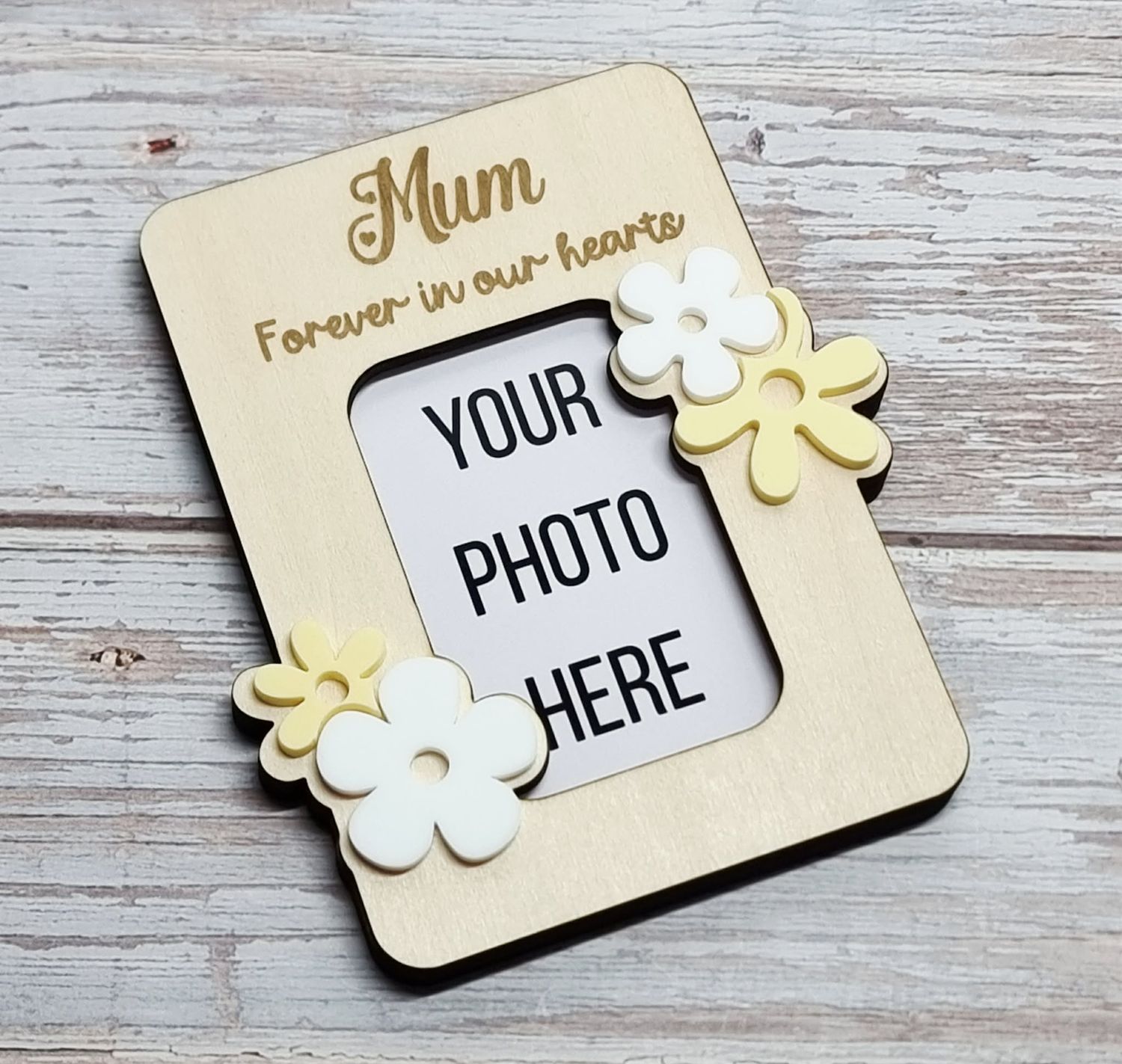 Forever In Our Hearts Photo Frame Magnet - Acrylic &amp; Plywood