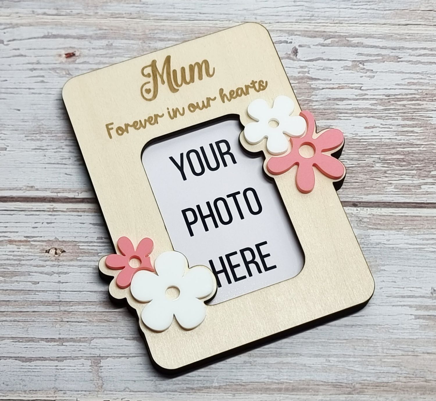 Forever In Our Hearts Photo Frame Magnet - Acrylic &amp; Plywood