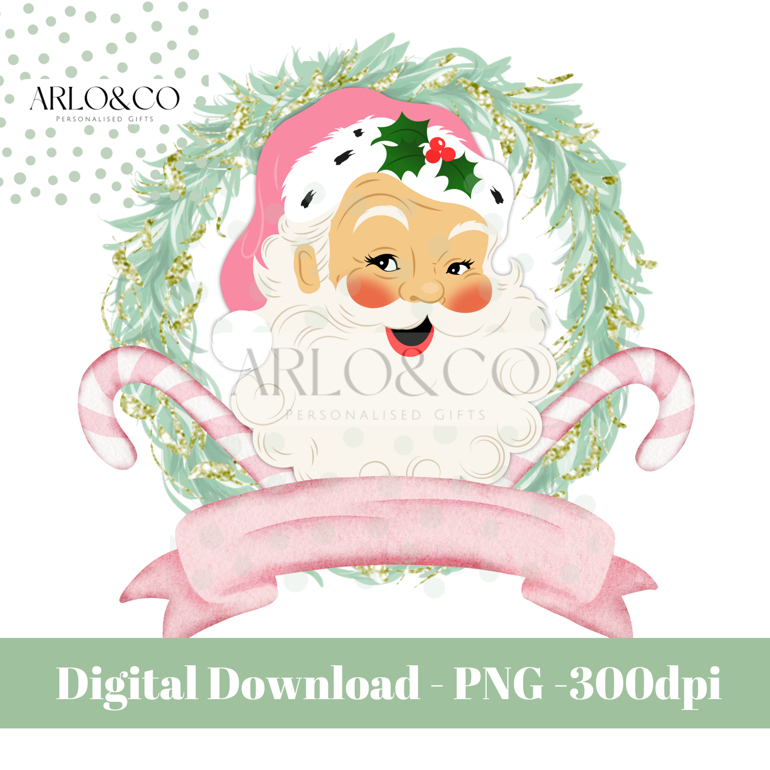 retro-pink-santa-christmas-digital-download