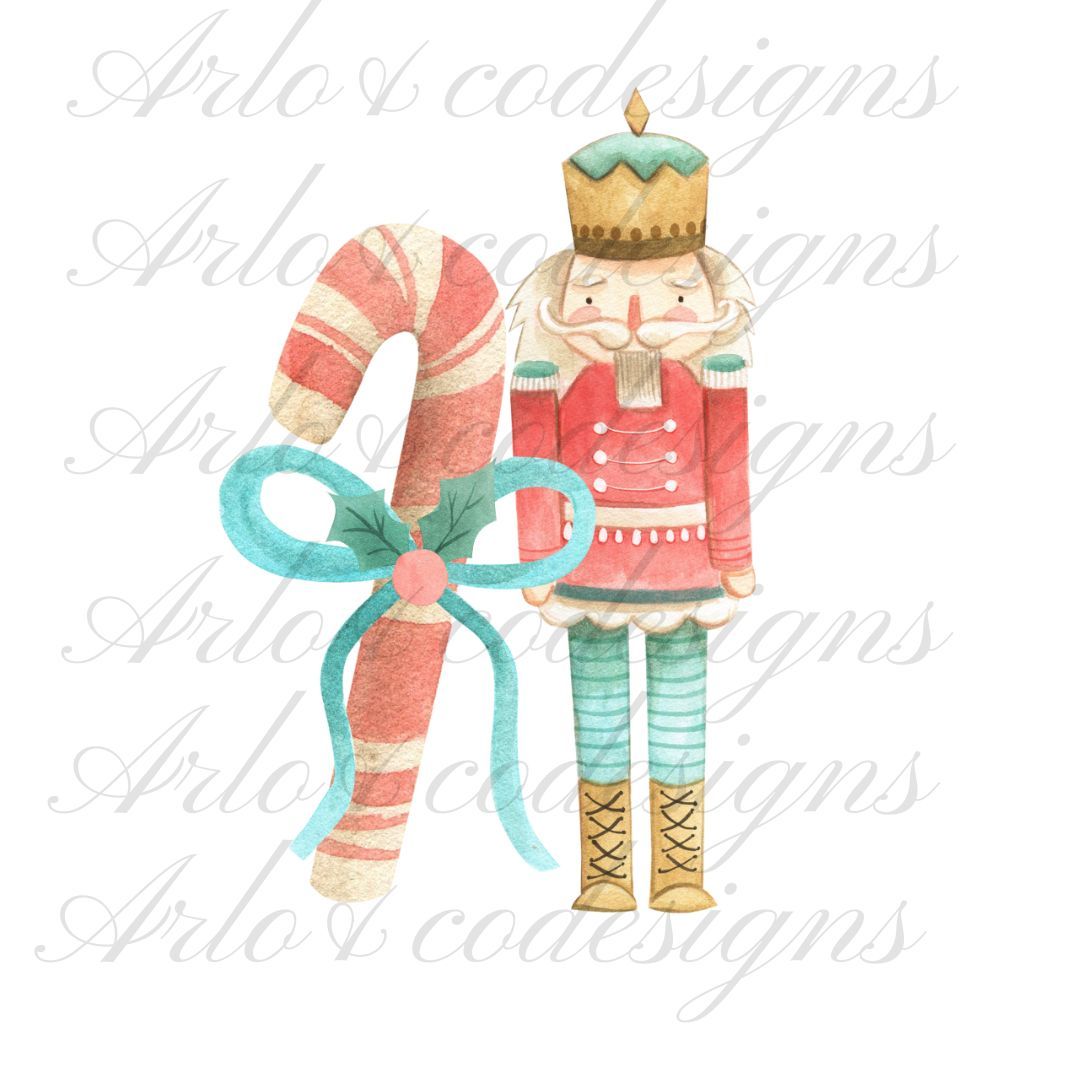 watercolour-christmas-nutcracker-candy-cane-digital-download