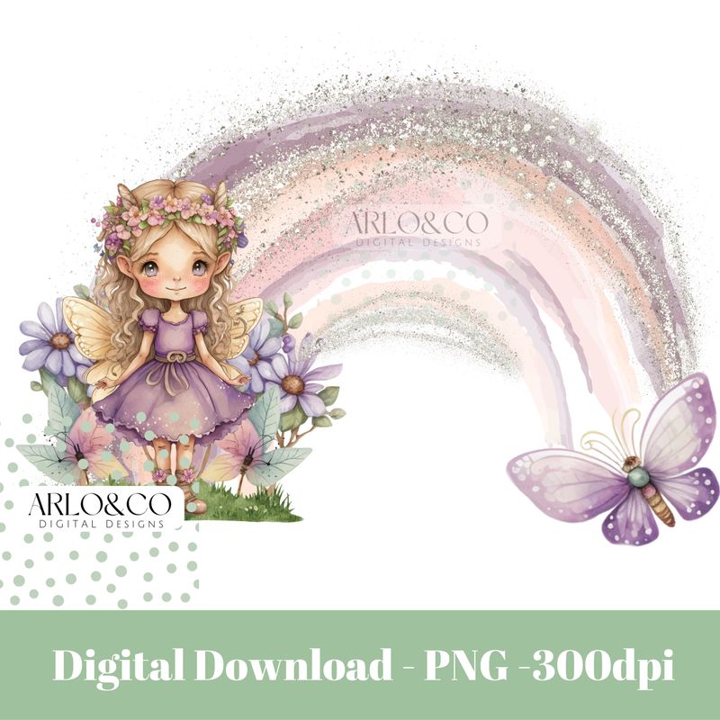 whimsical-fairy-butterfly-rainbow-digital-download