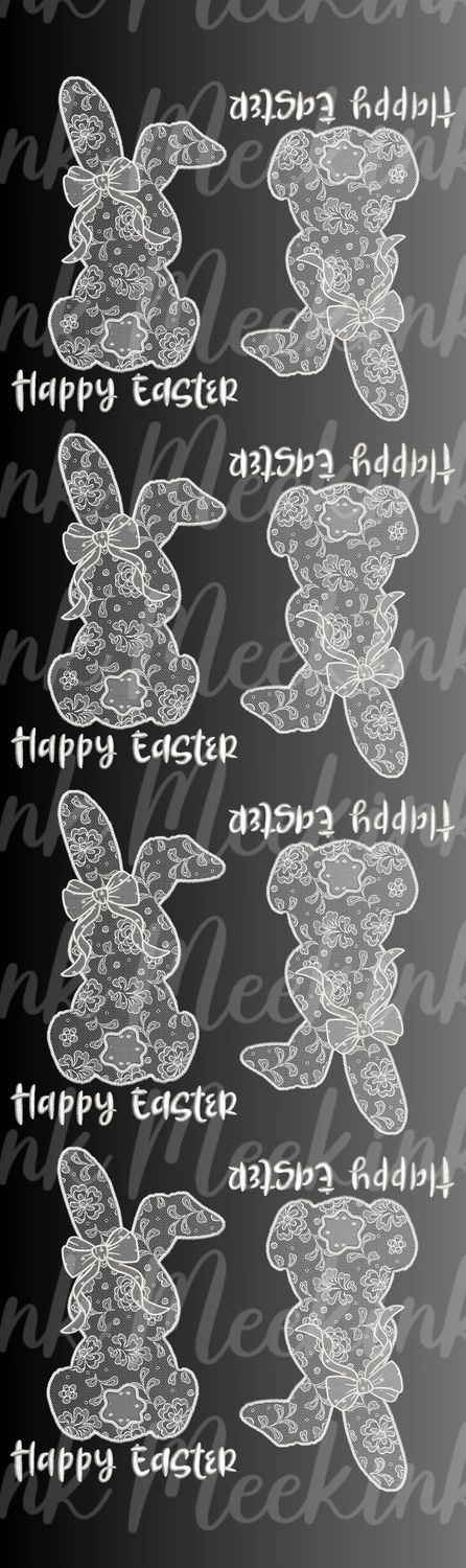 1 Metre Bunny Faux Embroidery Lace Effect DTF Decal
