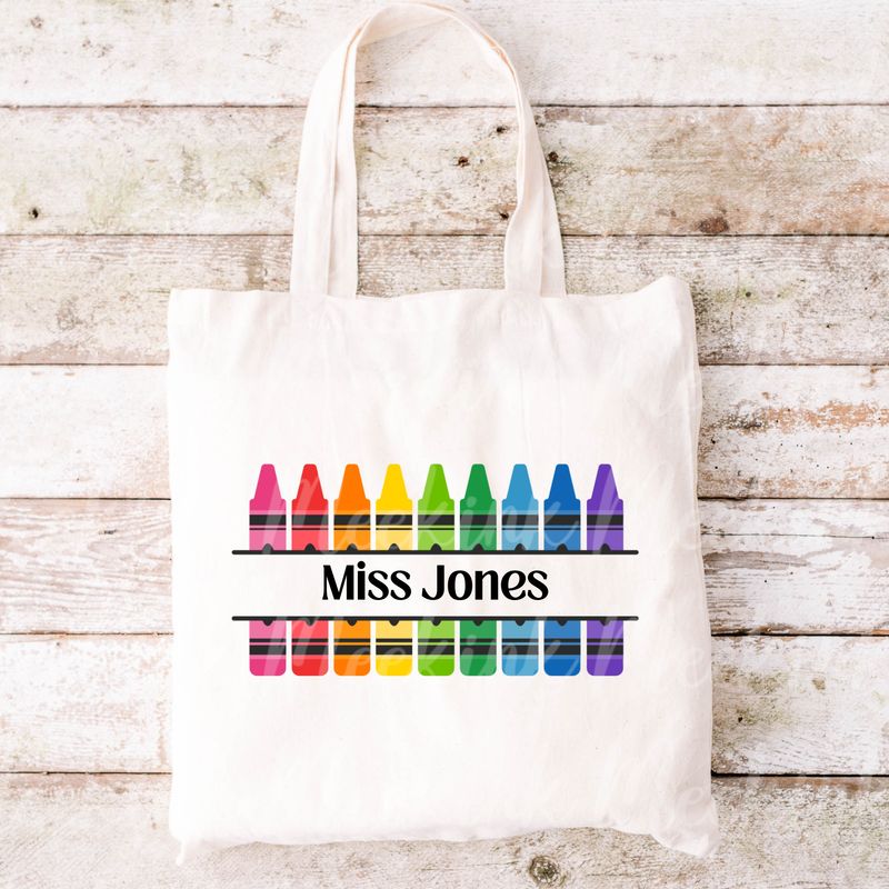 Colouring Crayons Monogram Teacher Personalised UVDTF or DTF Decal