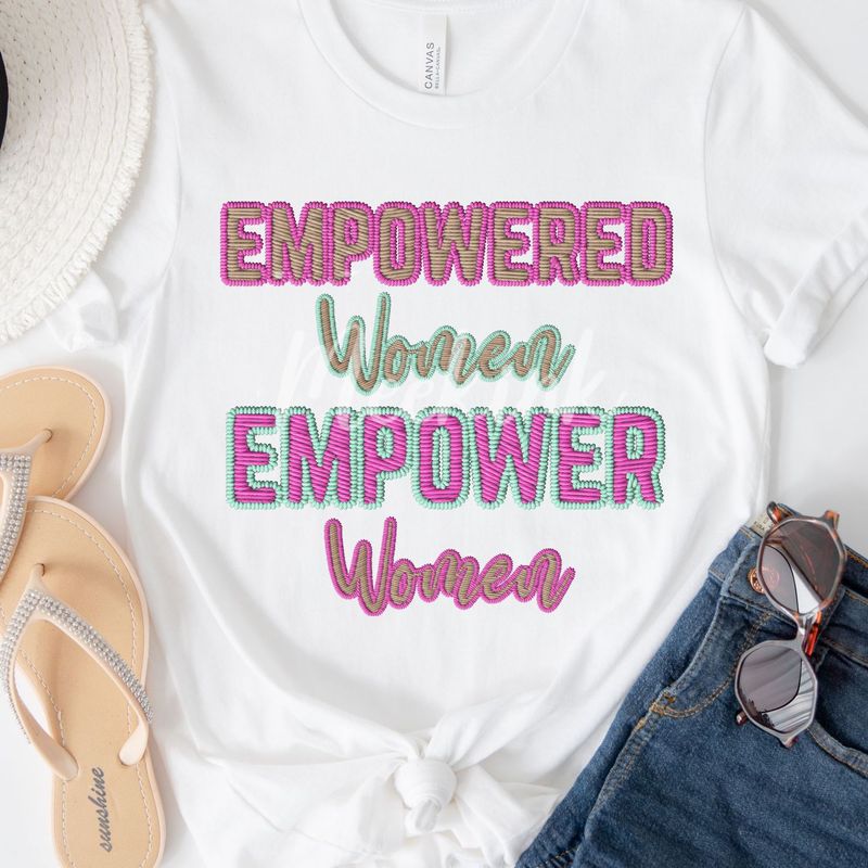 Faux Embroidery Empowered Women DTF Decal