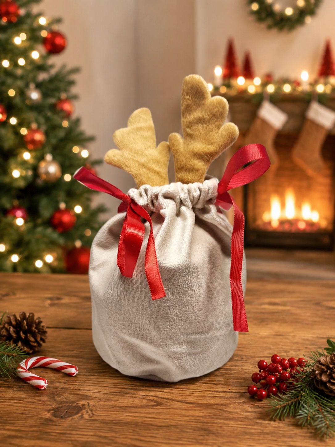 Velvet Antler Bag Beige Craft Blank