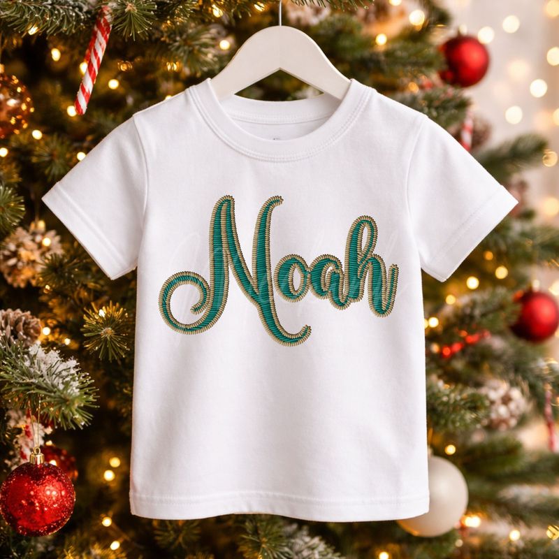 Faux Embroidery Christmas Names DTF Decal