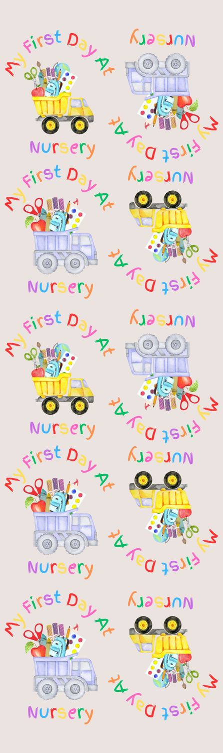 1 Metre My First Day At Nursery DTF Decal x10