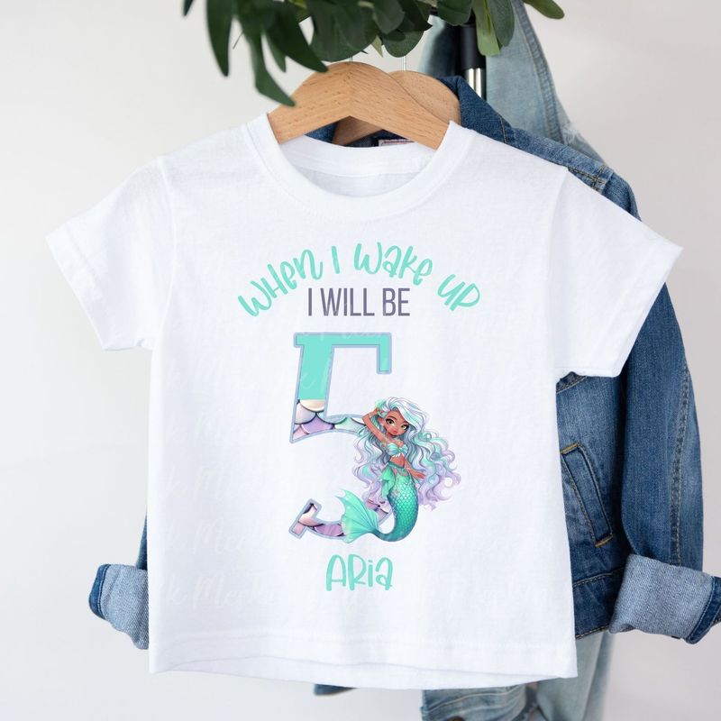 When I Wake Up Mermaid Birthday DTF DECAL