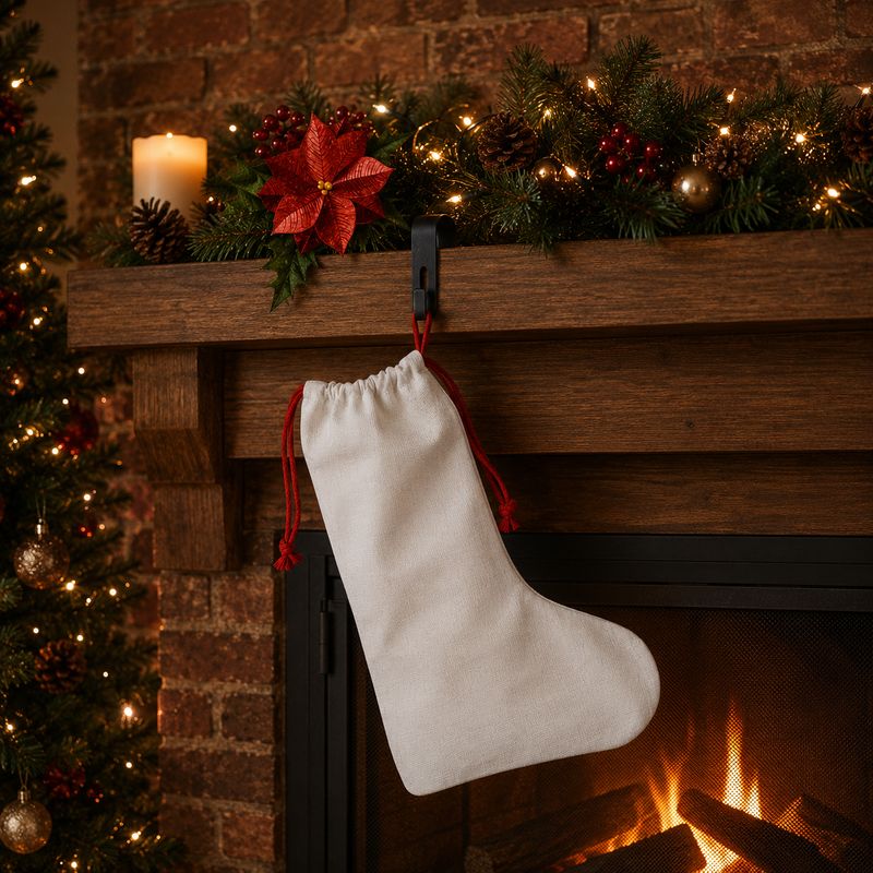 Stocking Red Drawstring Craft Blank