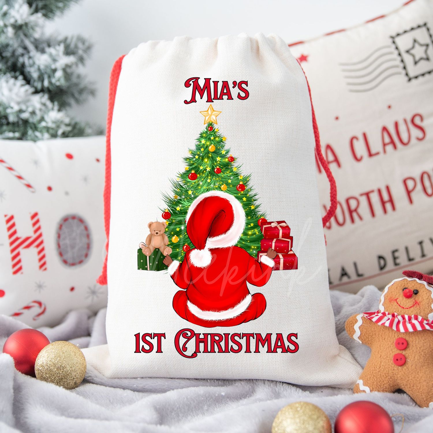 Santa Baby Christmas Tree Personalised DTF Decal