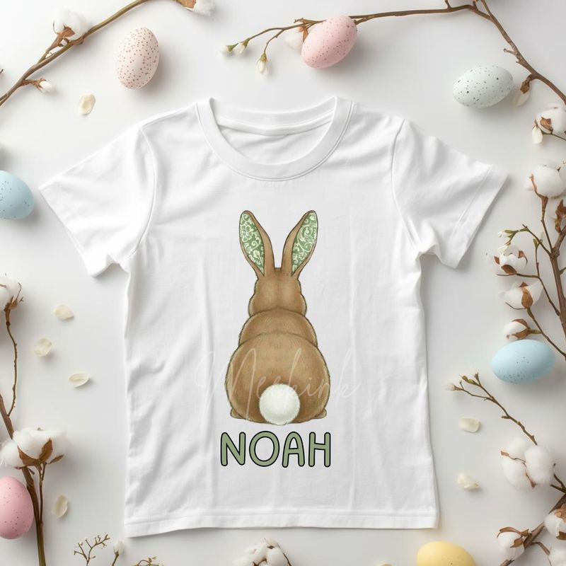 Sage Green Bunny Back Facing DTF or UVDTF Decal